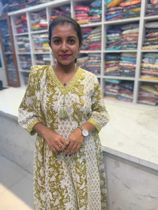 Anarkali Cotton 3 piece set