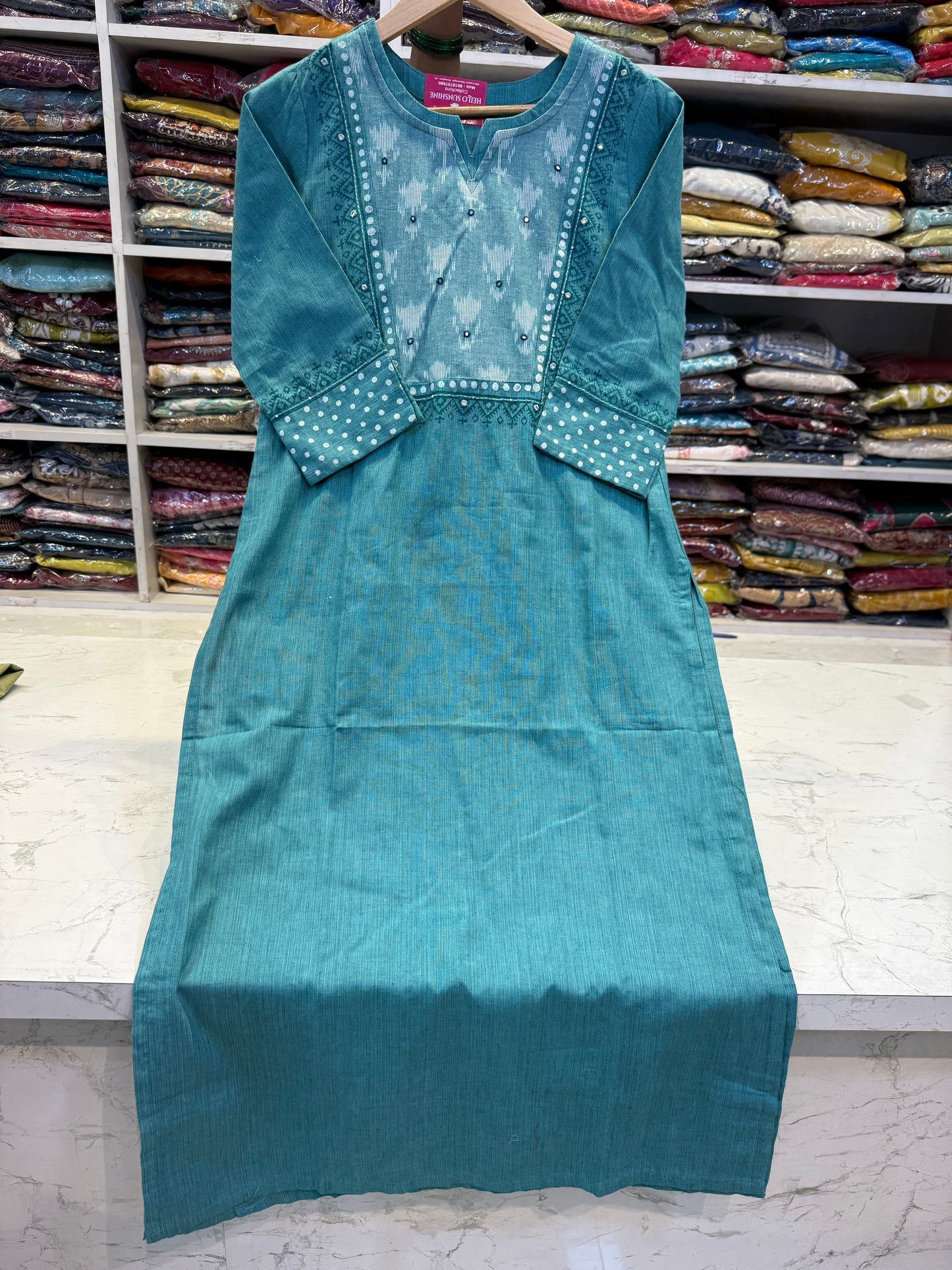 Blue Cotton Flex Kurti