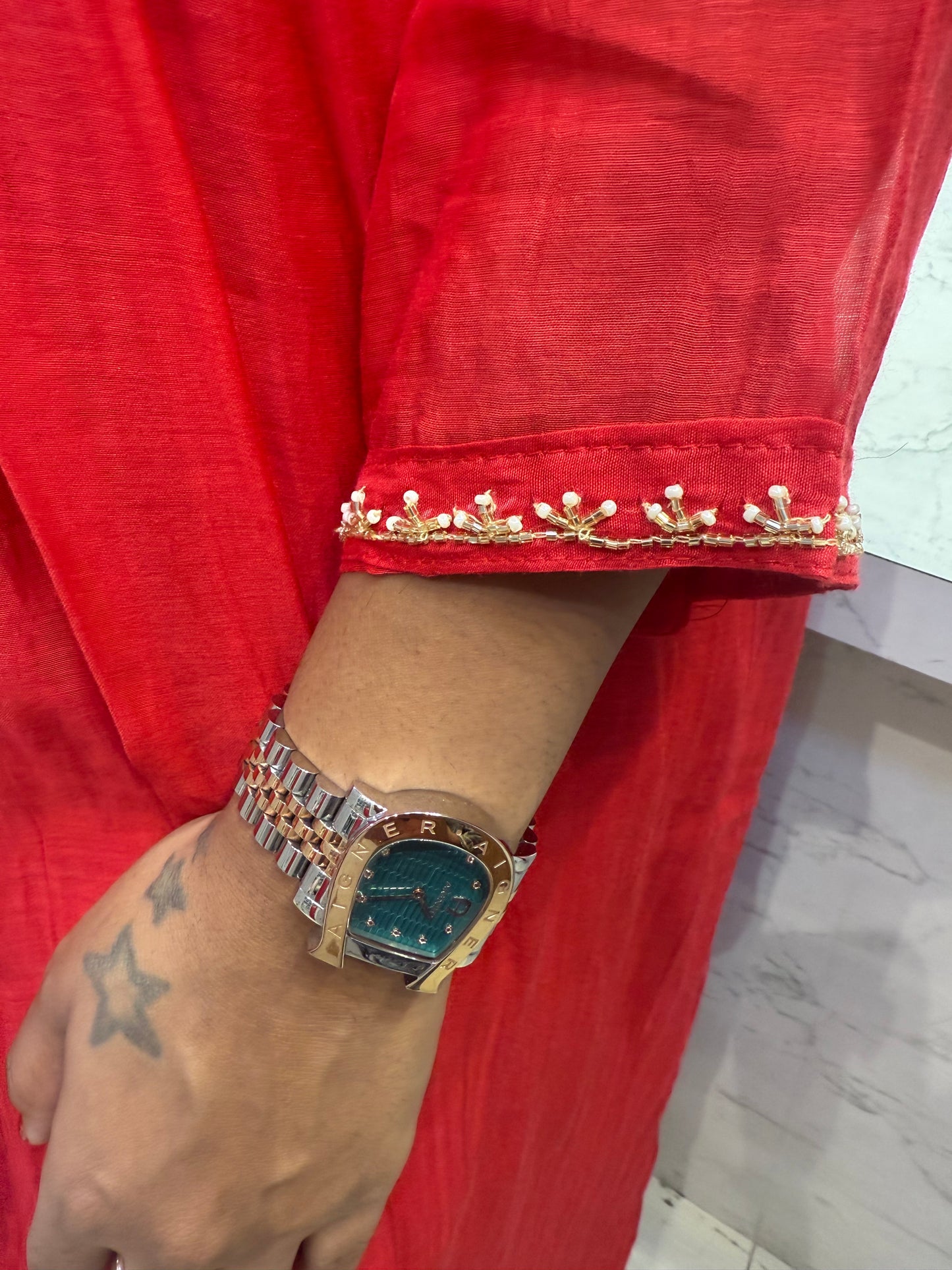 Pure Mul Chanderi Kurti with pant and Dupatta