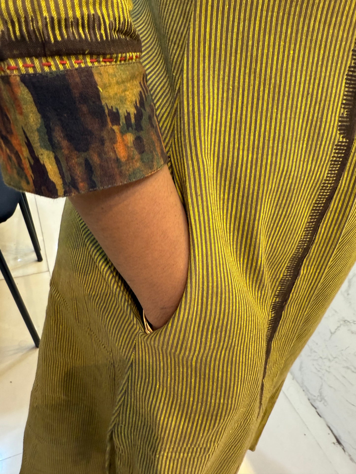 Green A-line With Pockets Kurti