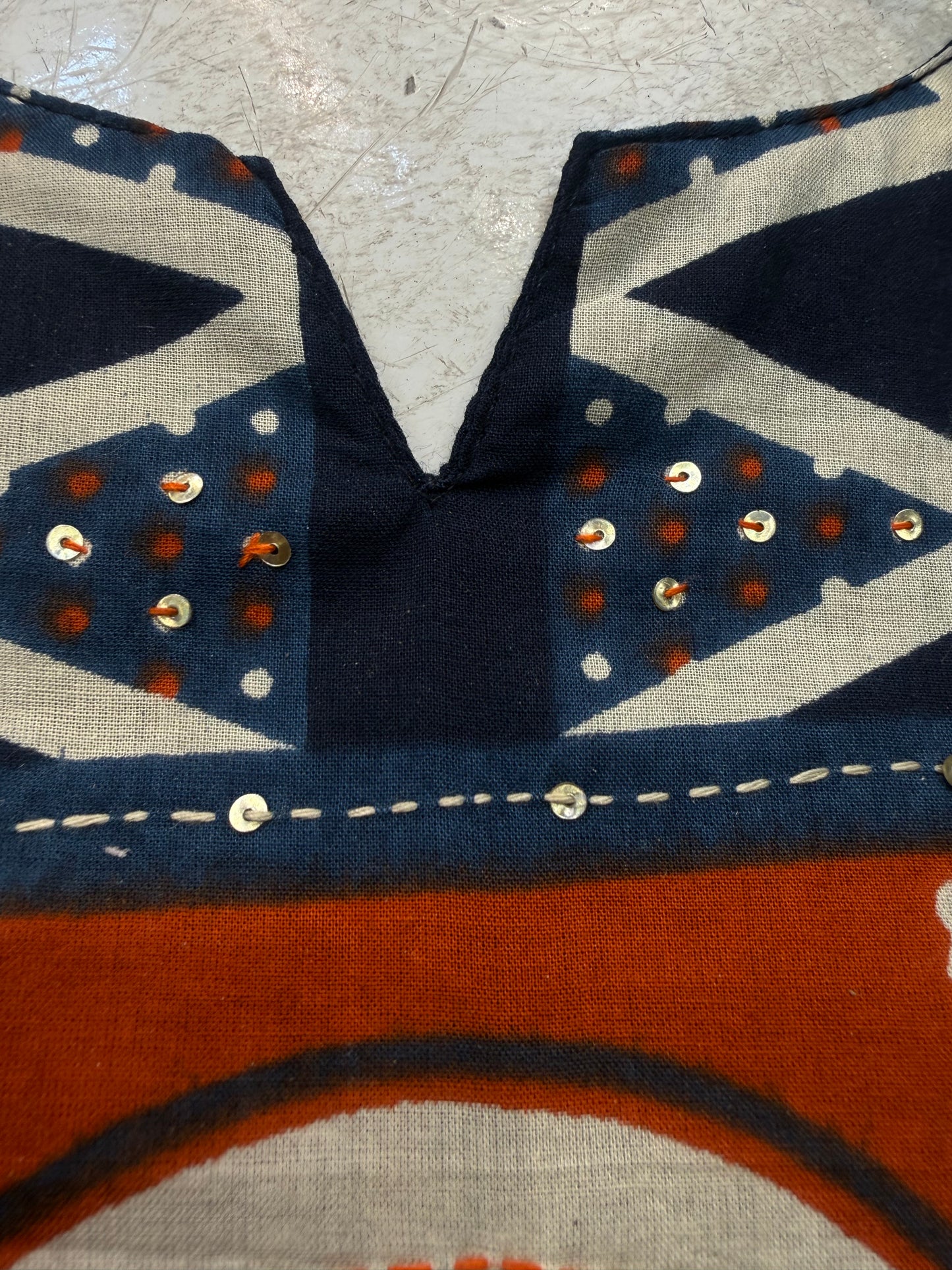 Blue Printed Patch Work Kurti With Pant and Dupatta-HSC107