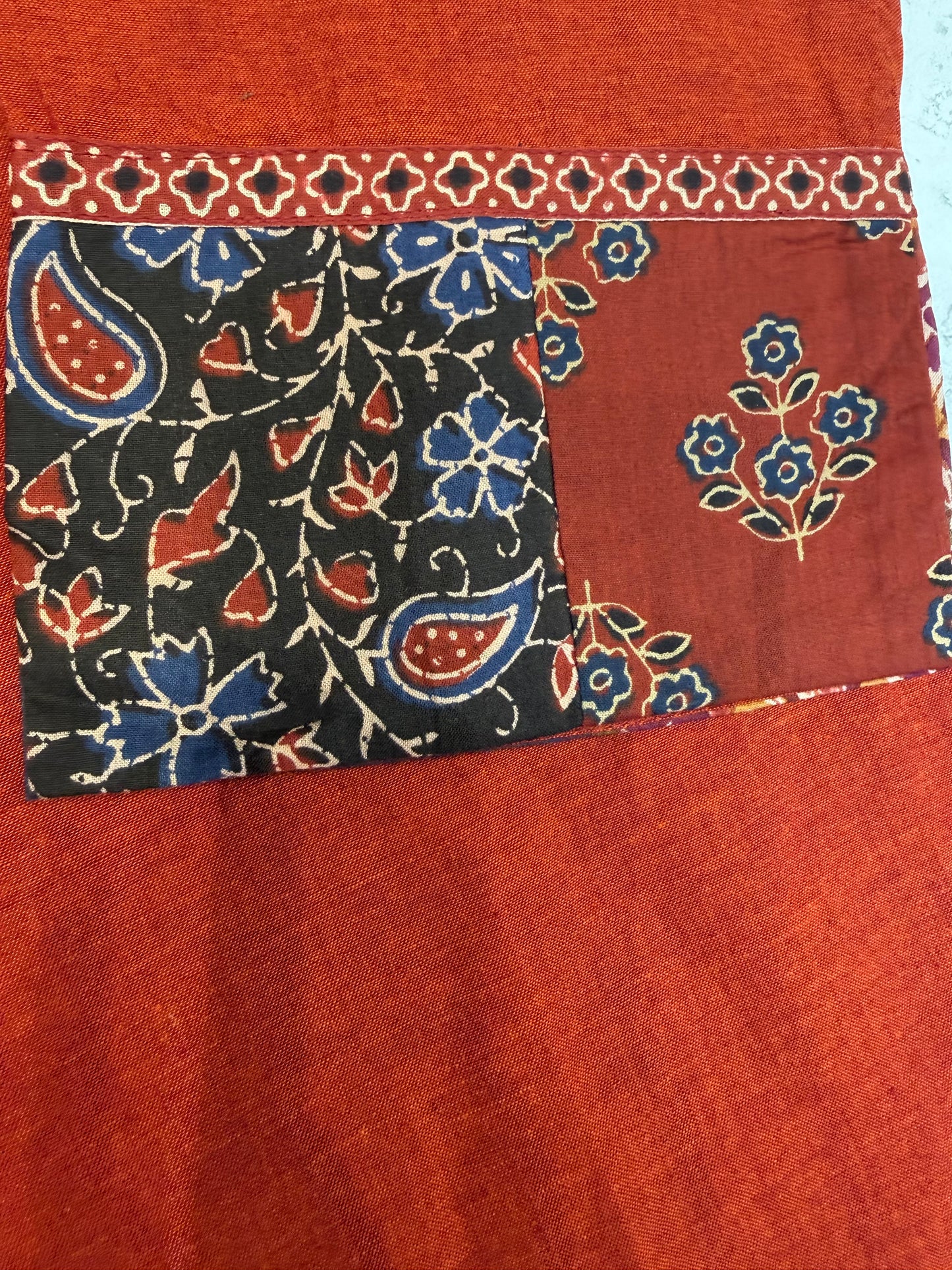 Premium Rust Orange Pure Cotton Embroidered Kurti - HSC1167