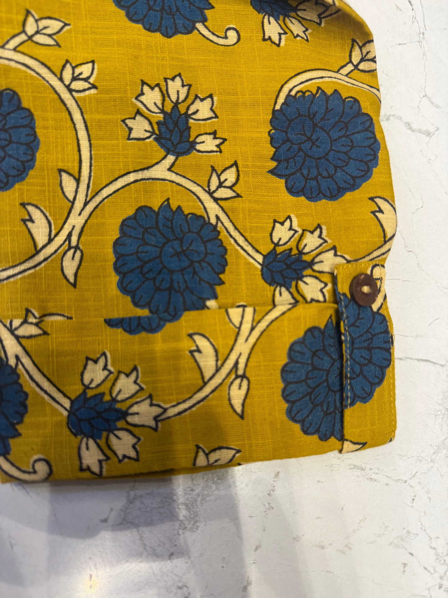 Mustard Printed Pure Cotton Tunics Top