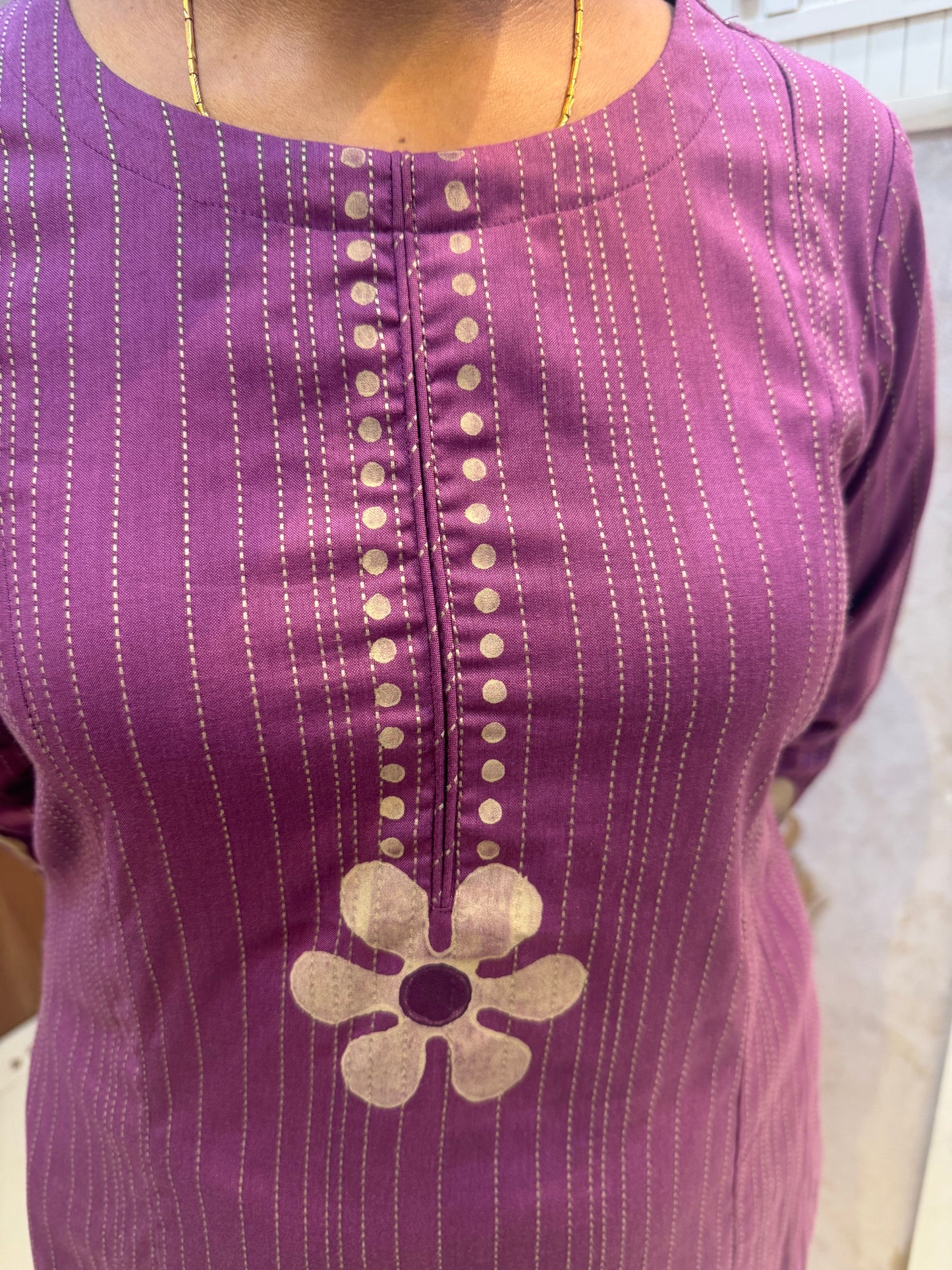 Lavender Cotton Block Printed Kurti