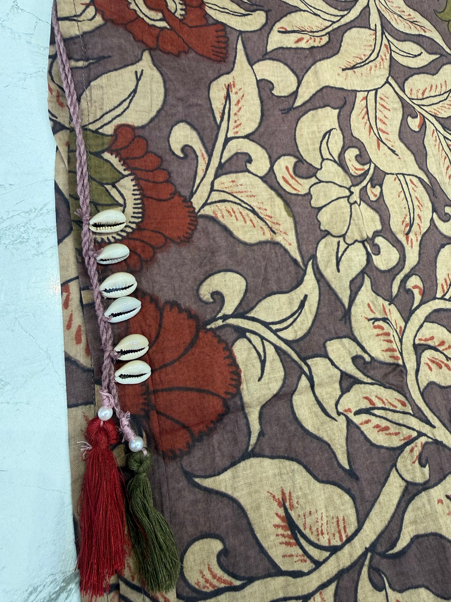 Kalamkari Printed Pure Cotton Kurti With Pant and Dupatta-HSC135