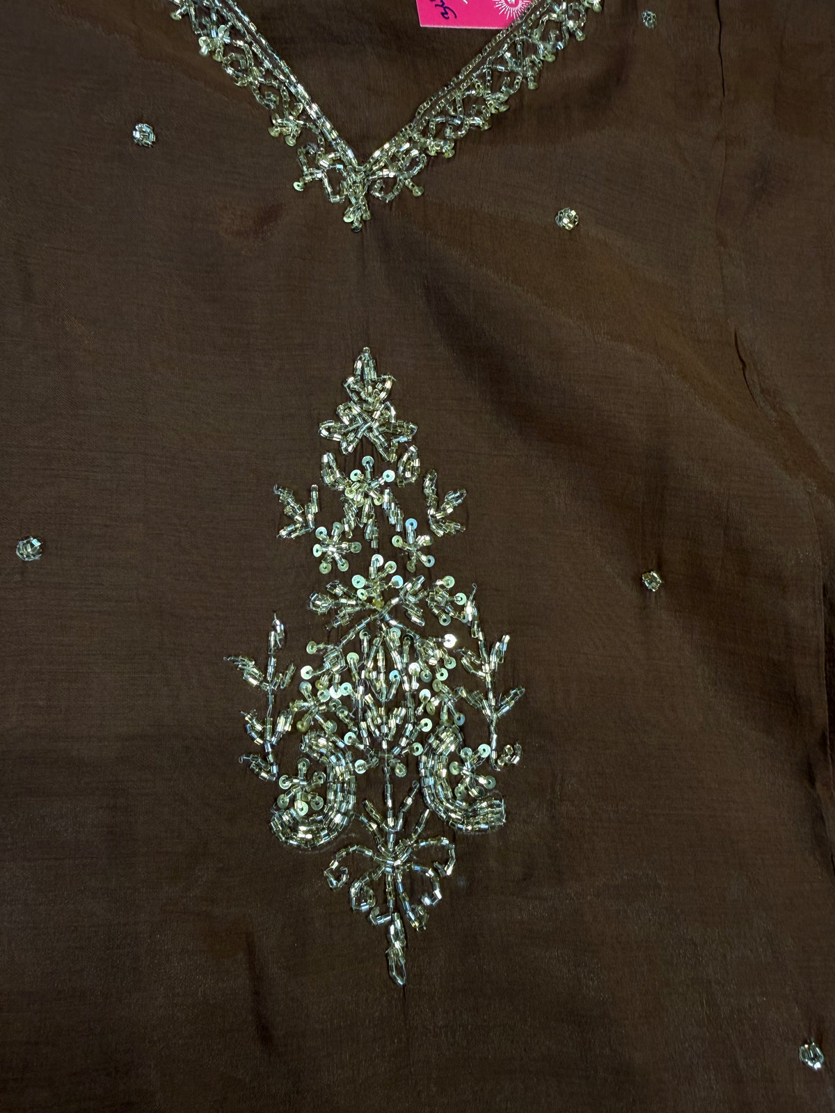 Brown Hand Embroidery Kurti With Pant and Dupatta -HSC1270