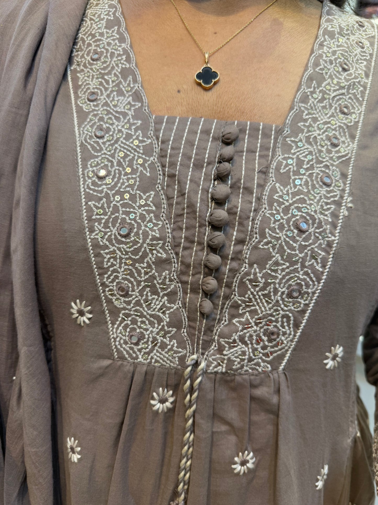 Grey Mul Cotton Salwar Set