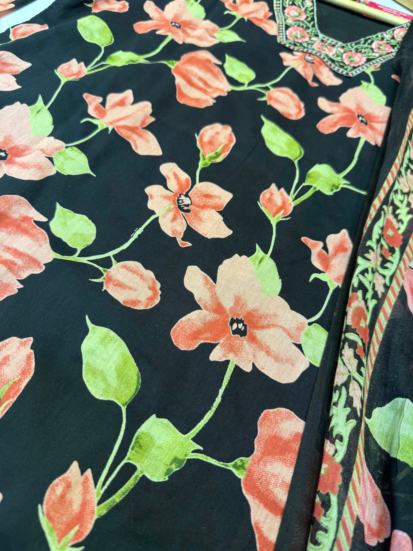 Black Printed Cotton Salwar Set