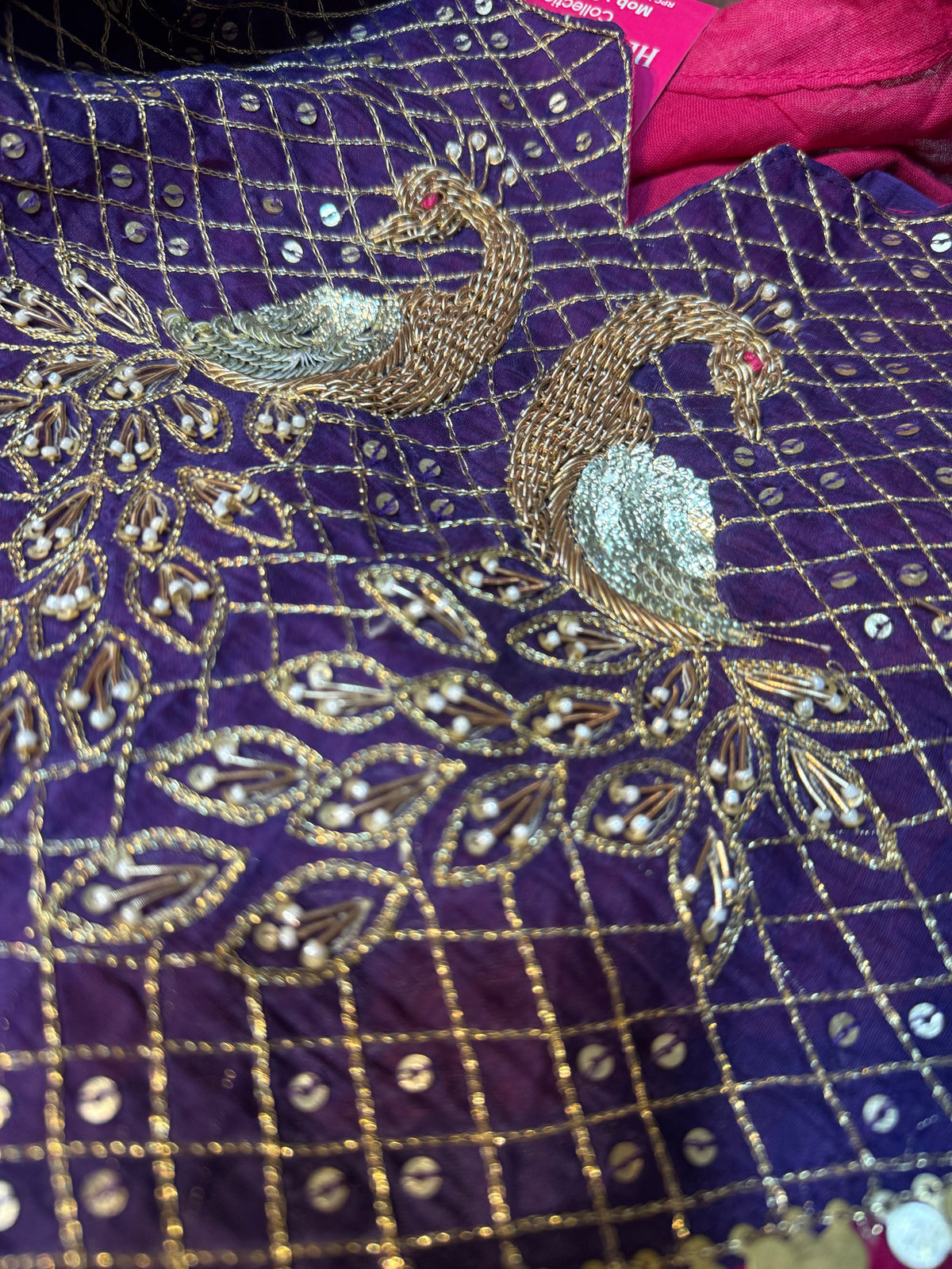 Pink Pure Banarasi Mul Chanderi Hand Embroidery A-line Kurti With Pant and Dupatta - HSC1179