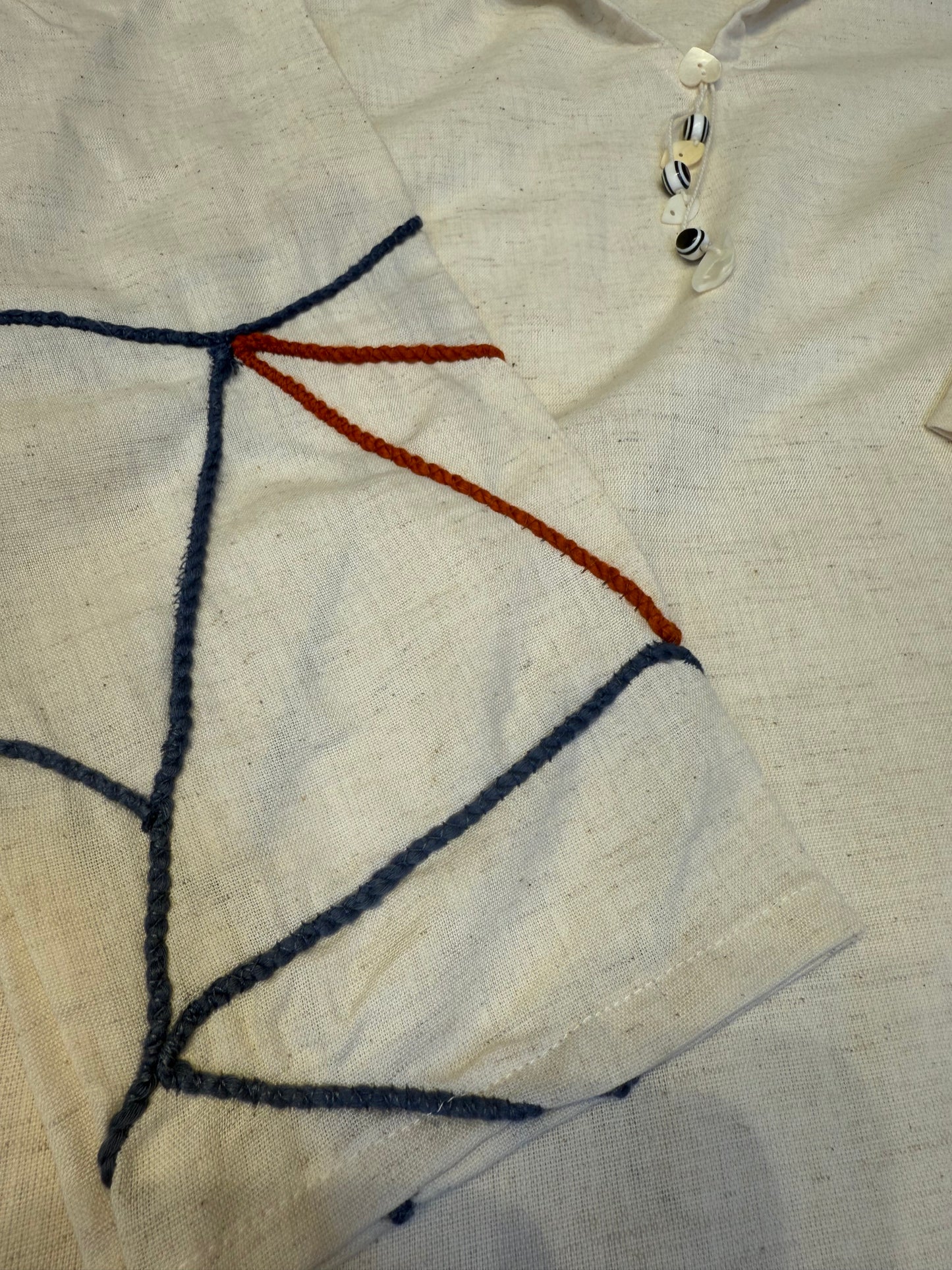 Dhori Work A-line Pure Cotton Flex Dress