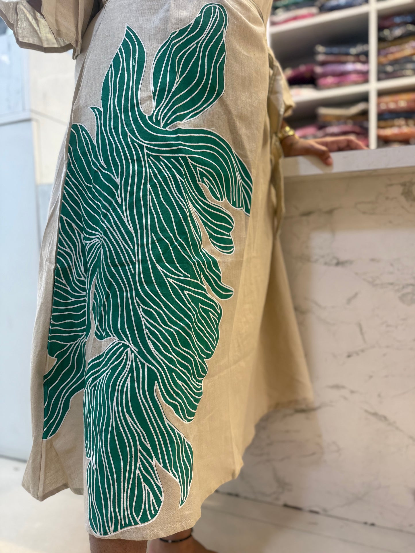 Hand Painted A-line Cotton Dress