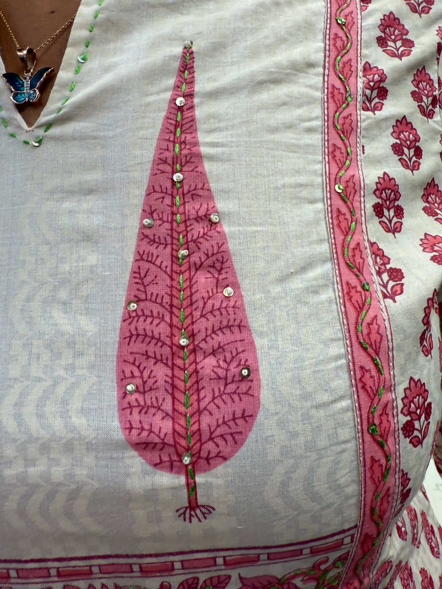Premium Pure Cotton Block Printed Kurti with pant and Dupatta
