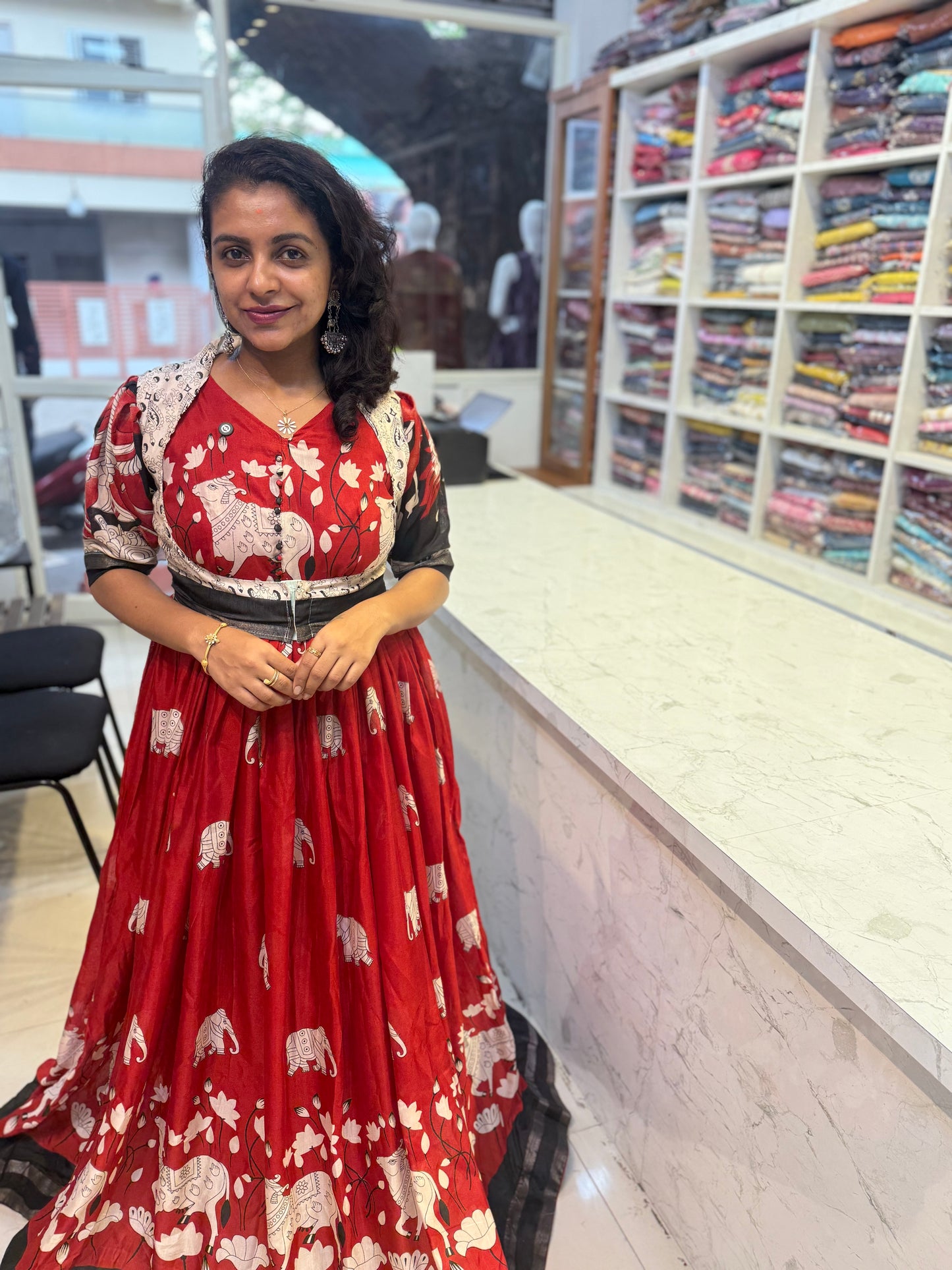 Pleated Long Gown with jacket