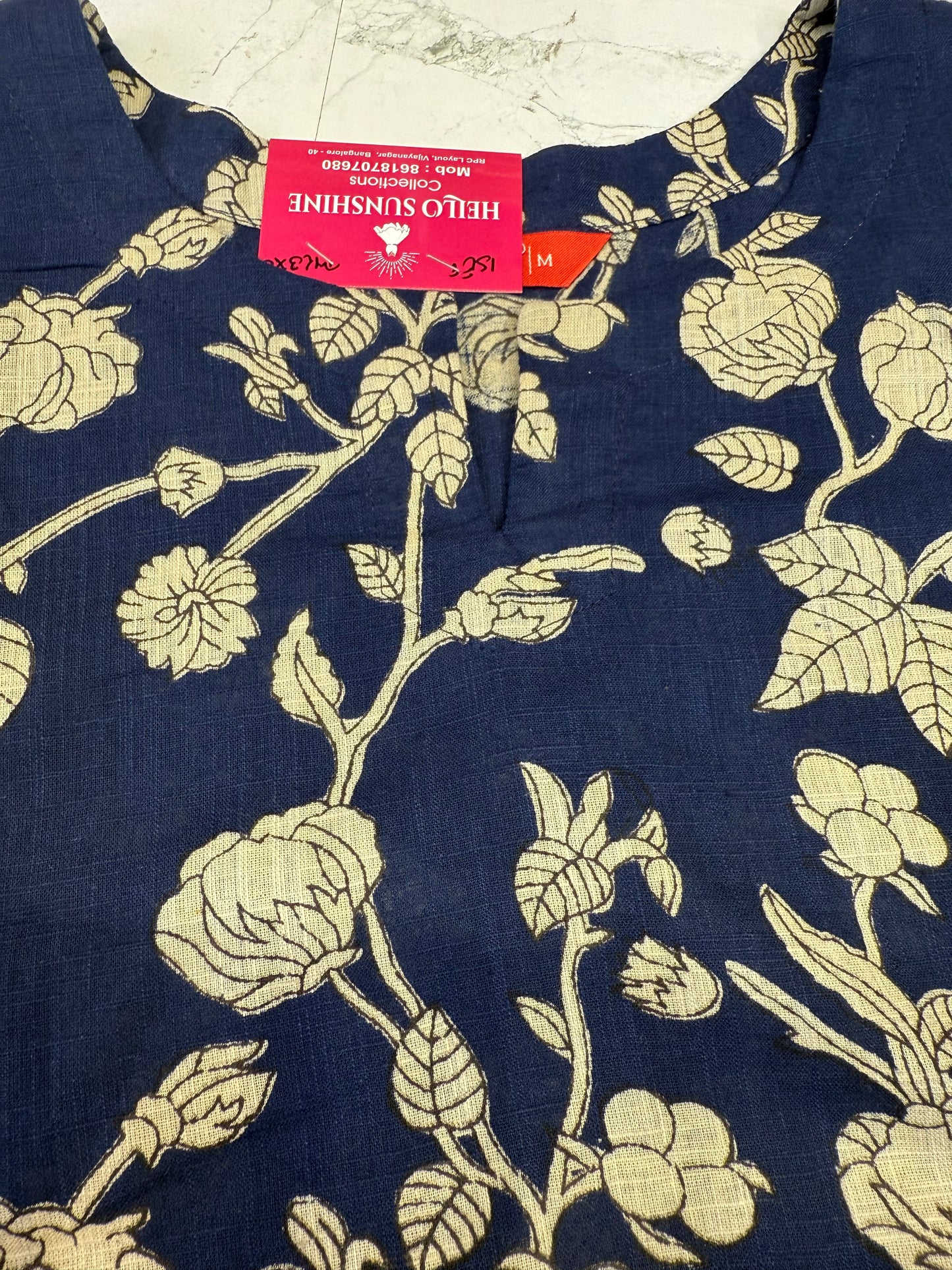 Ink Blue Cotton Kurti