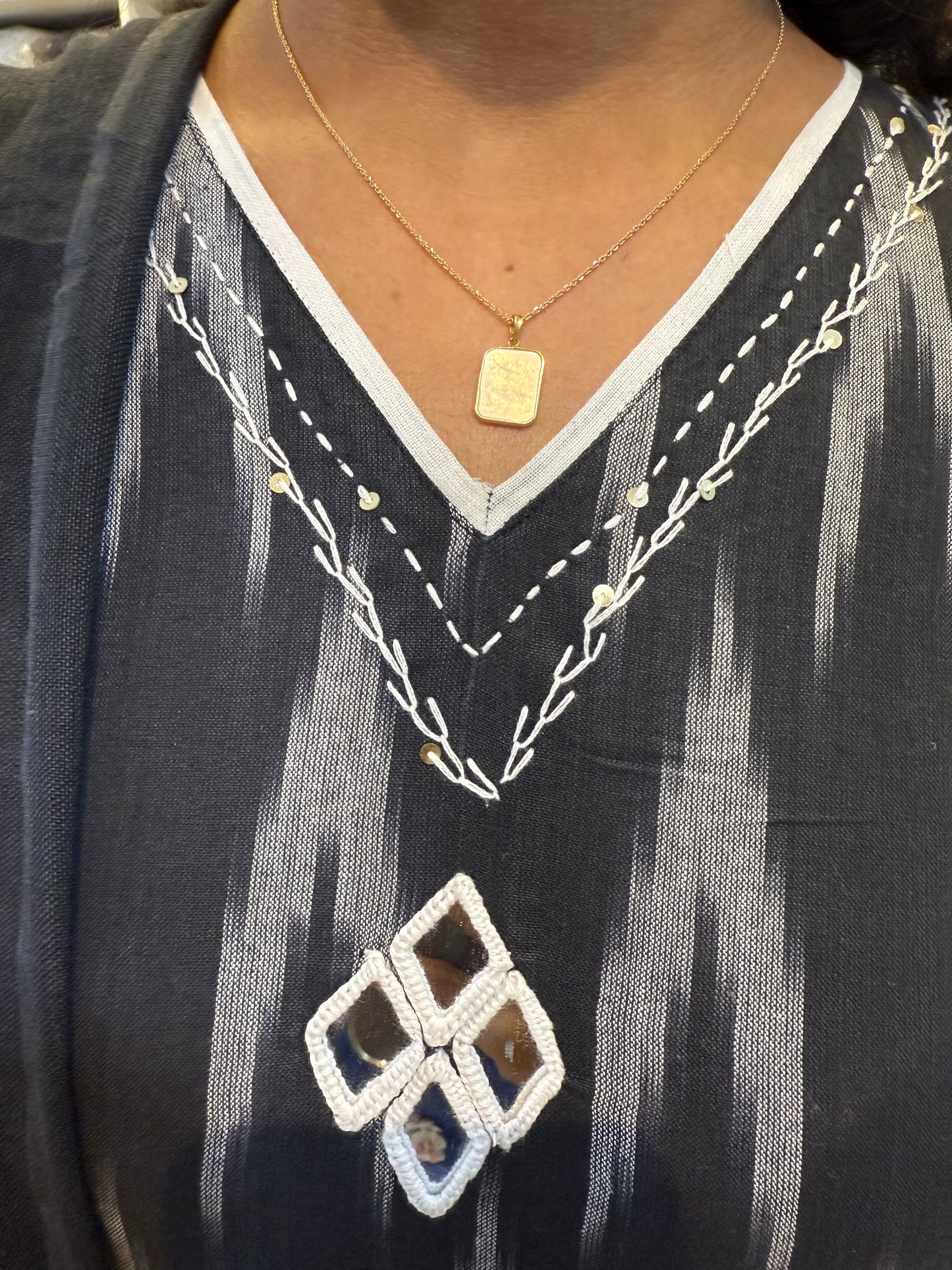 Black Cotton Ikkat Salwar Suit