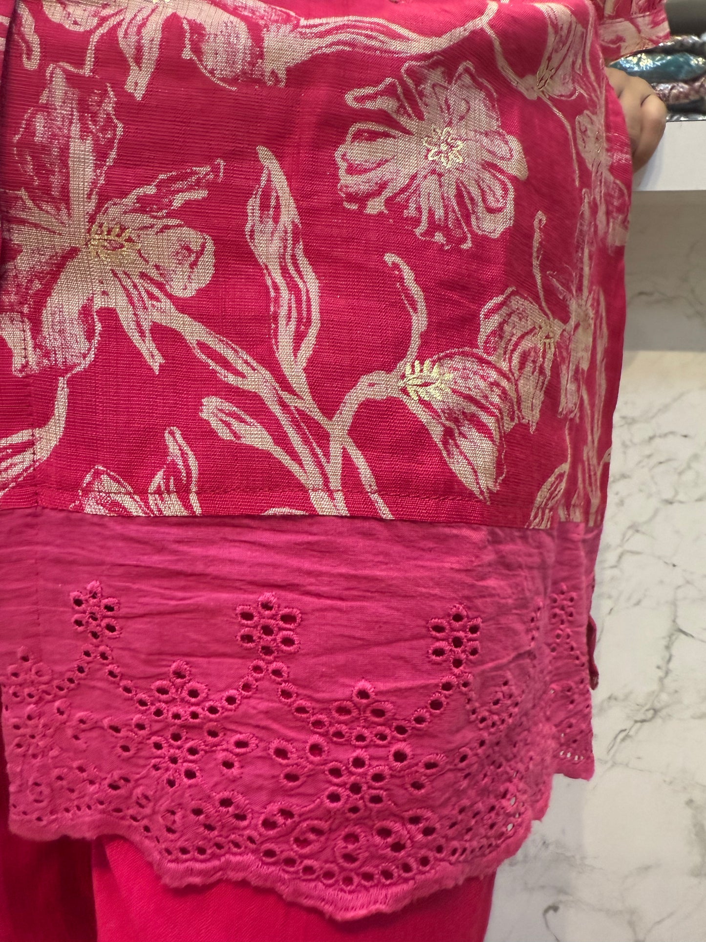 Trending Co-ords set with collar neck with amazing lace detailings