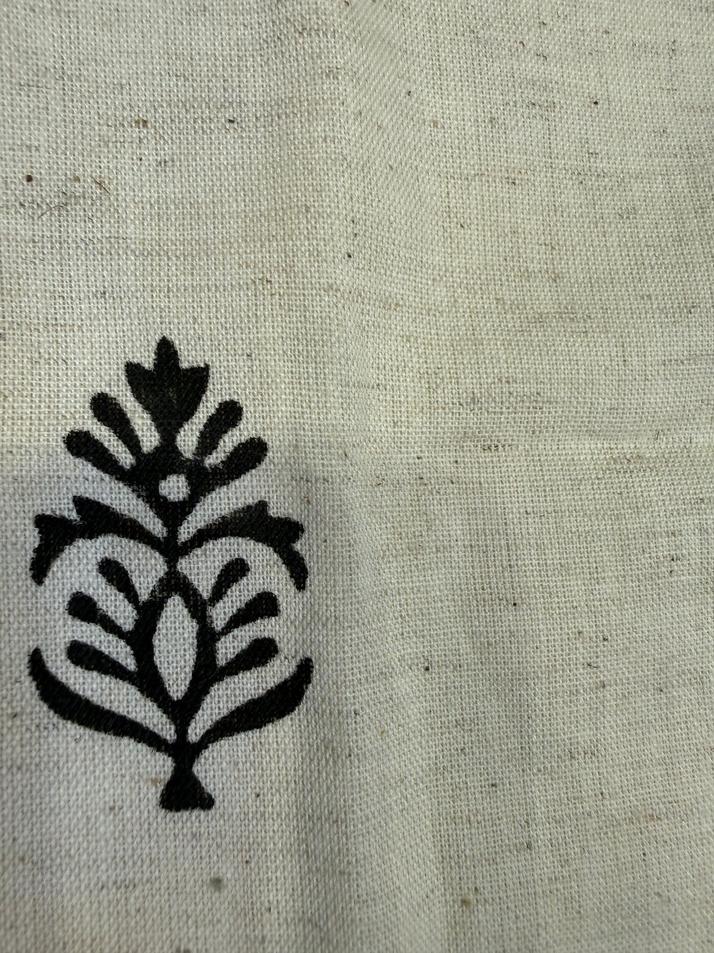 Block Printed Half White Pure Cotton Kurti With Pant and Dupatta