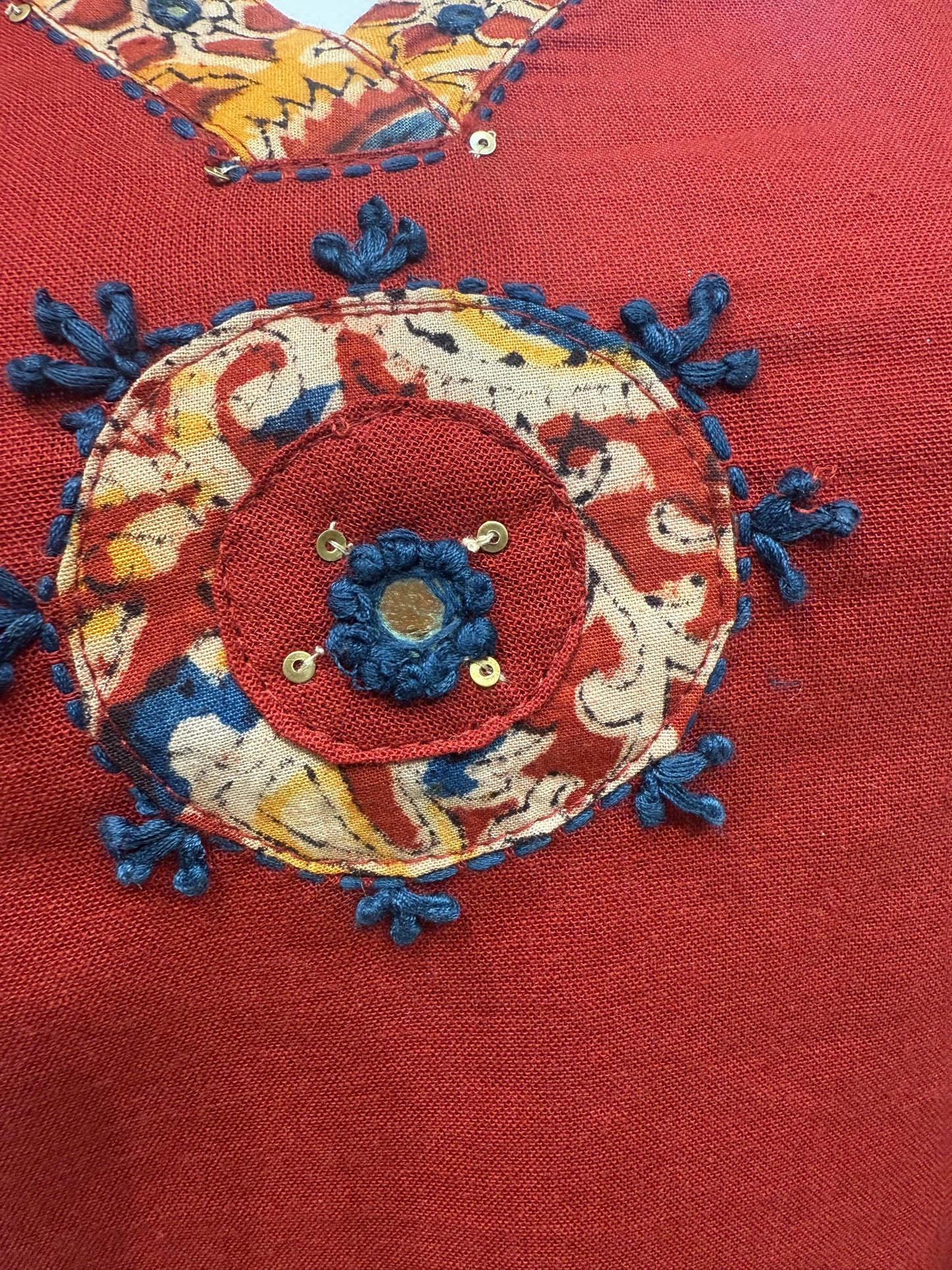Kalamkari Pure Cotton Patch Work Printed Kurti With Pant and Dupatta