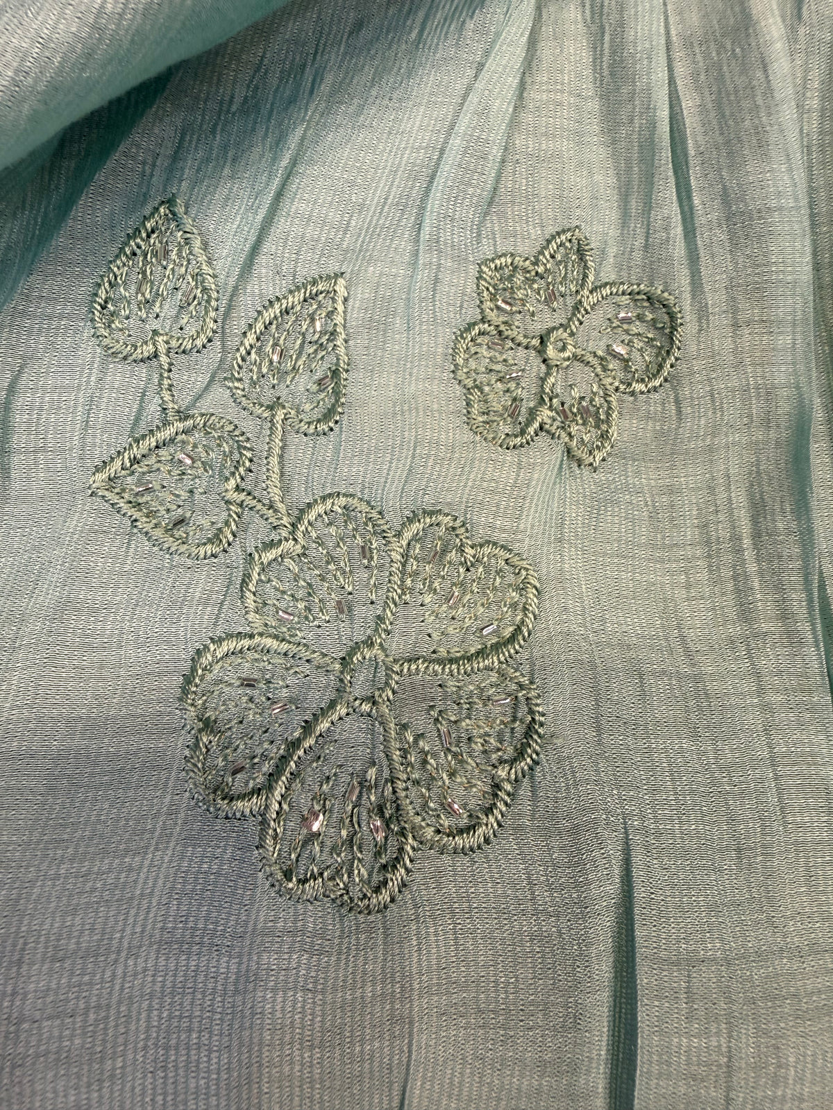 Ice Blue Embroidery Kurti With Pant and Dupatta -HSC1275