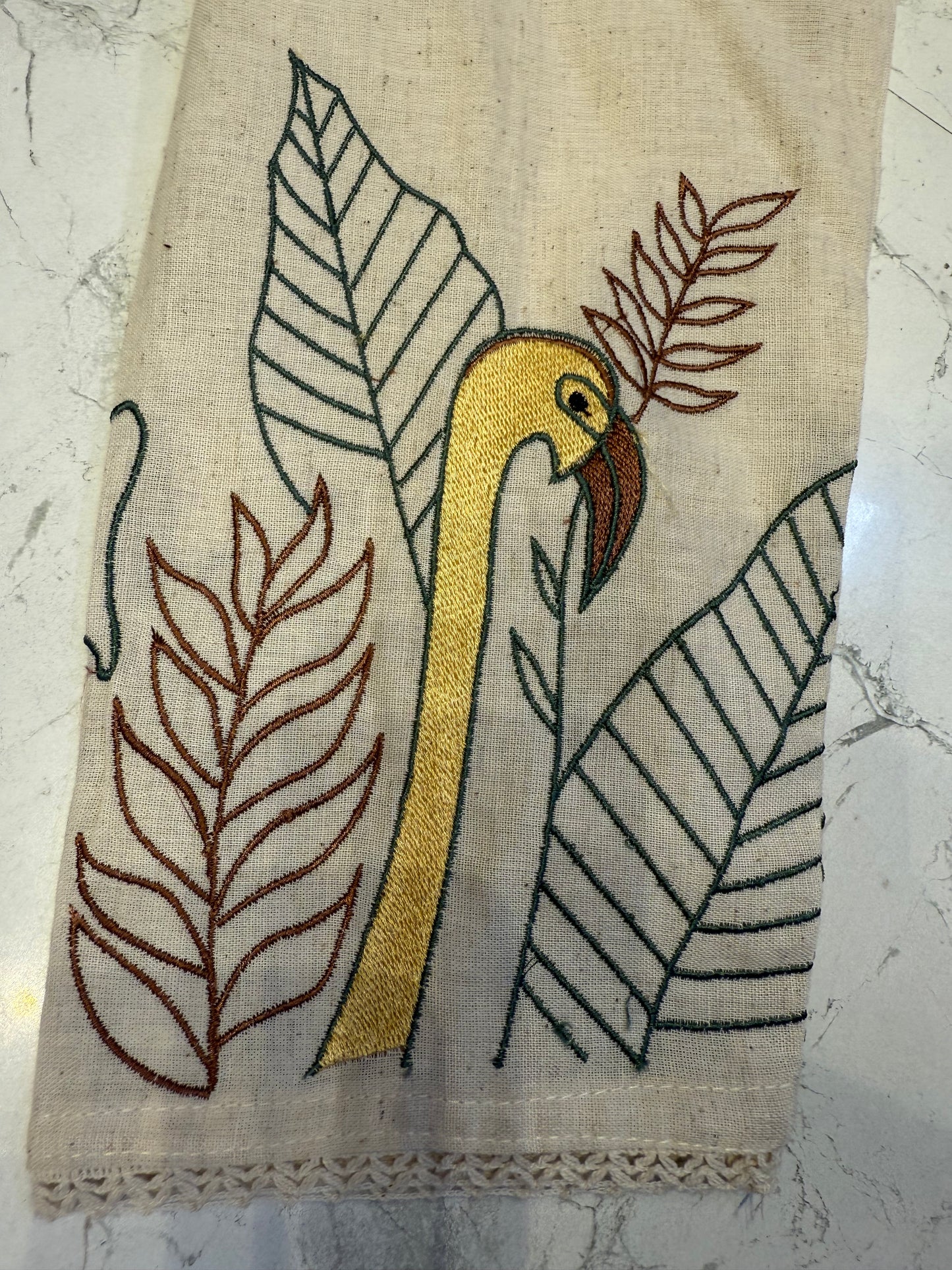 Bird Embroidery Cotton Flex Kurti with Pant And Dupatta