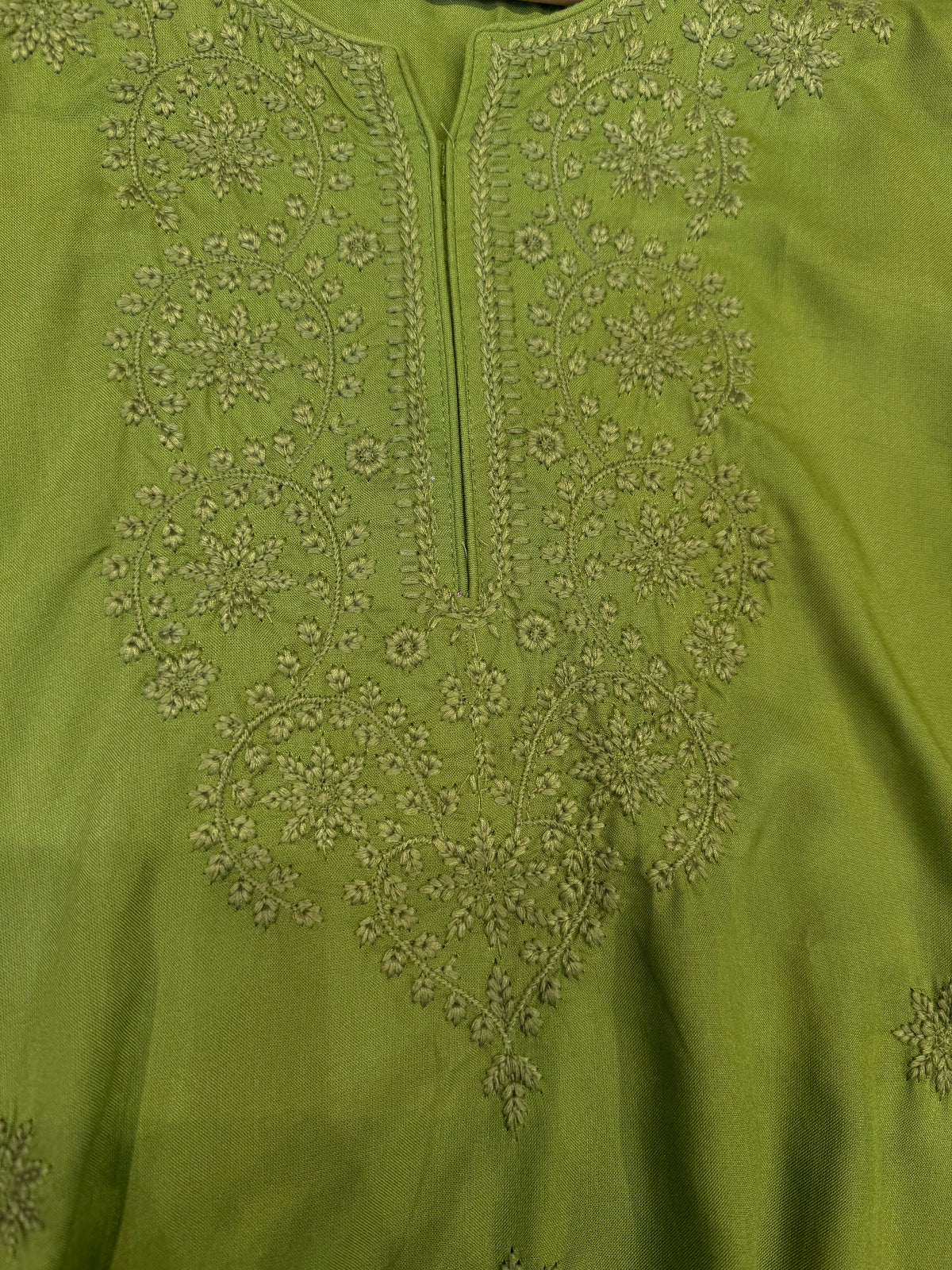 Green Embroidery Tunics Top -HSC1284