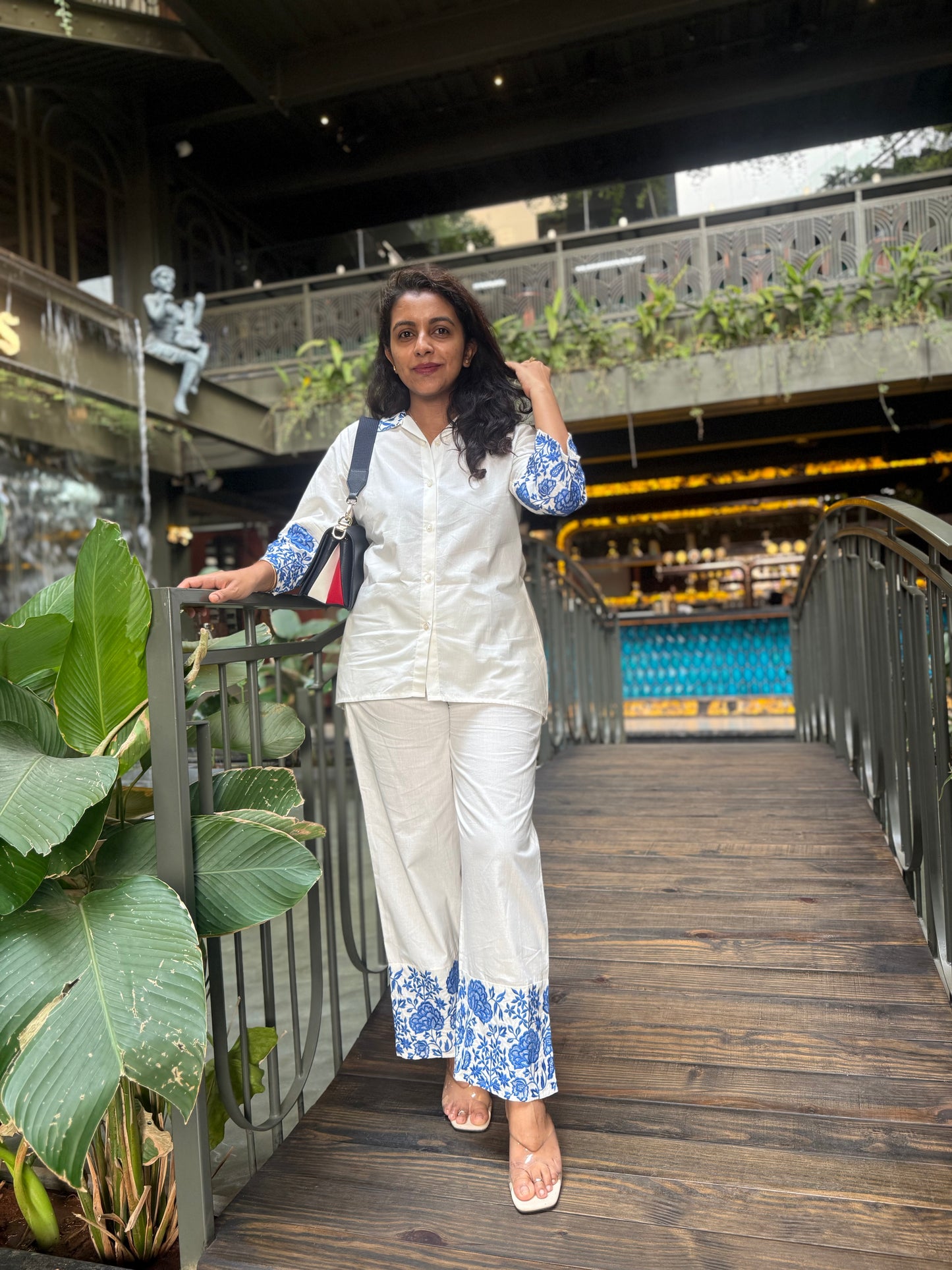 White Cotton Embroidered Co-ords Set-HSC59