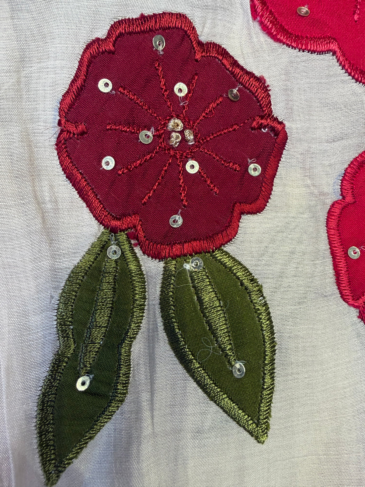 Half white  Embroidery A-line Kurti With Pant and Scallop Dupatta -HSC1204