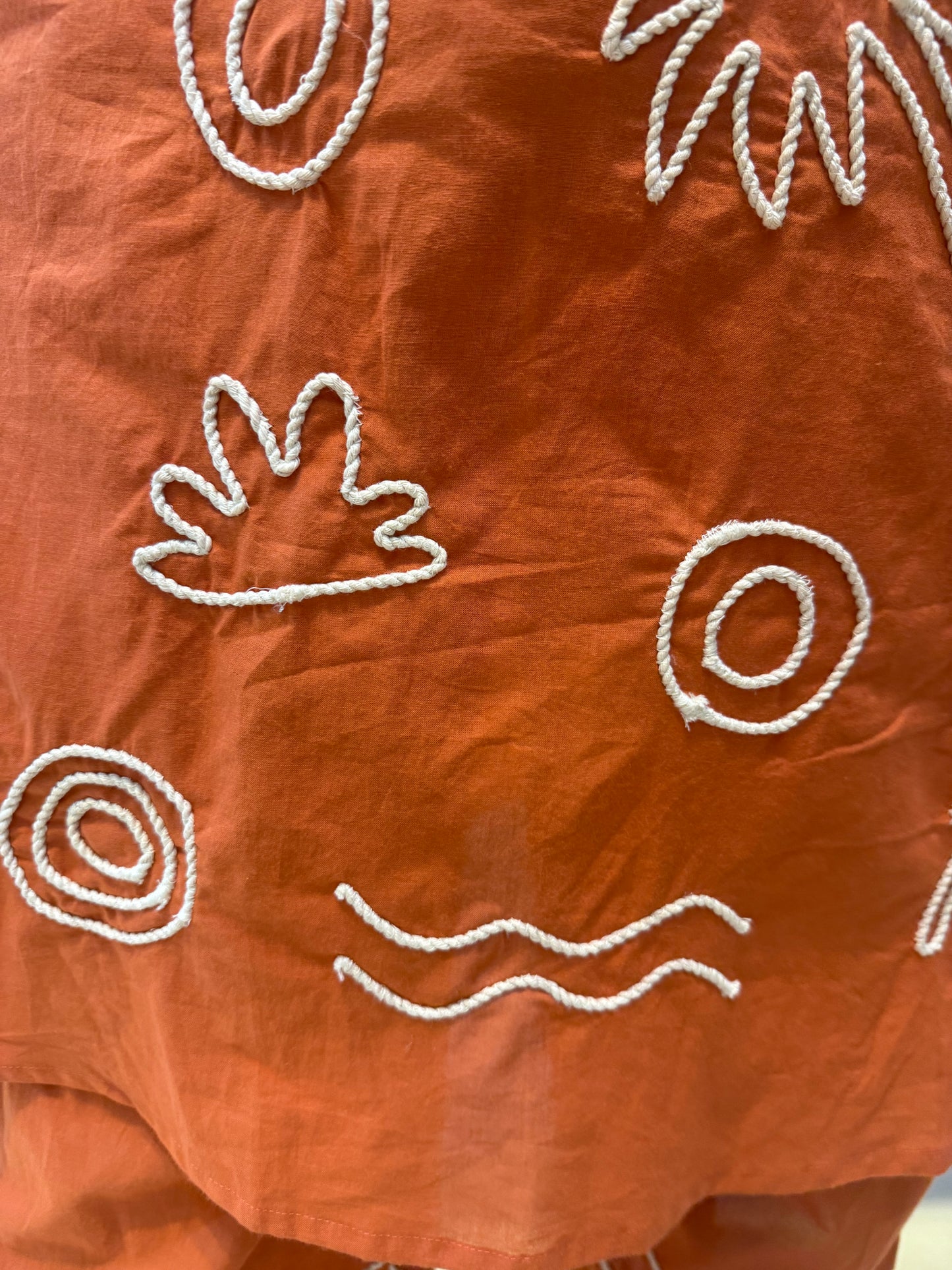Orange Thread Embroidery Pure Cotton Co-ords Set