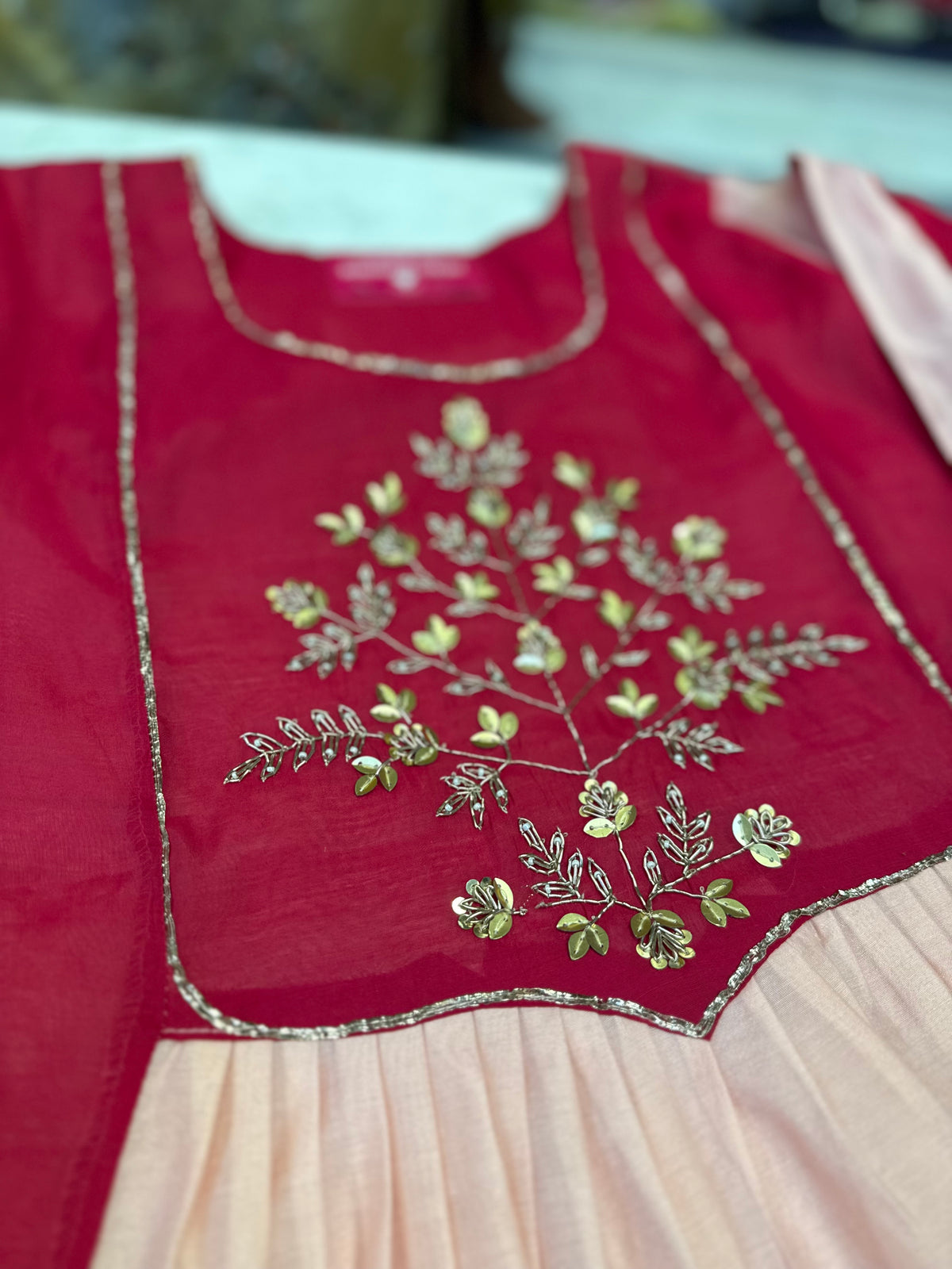 Dual Pink Hand Embroidery Kurti With Pant and Dupatta - HSC1203