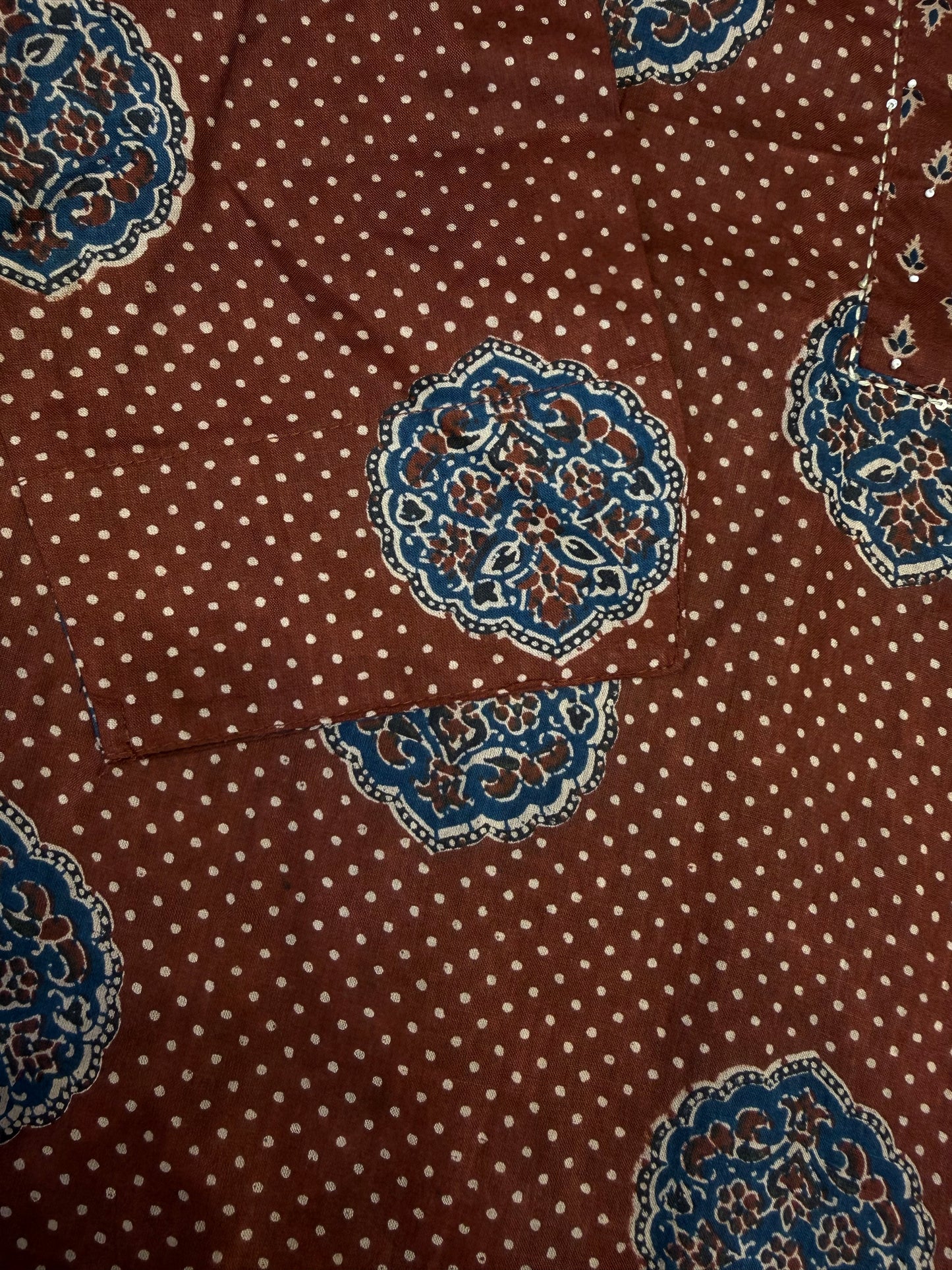 Brown Pure Cotton Kurti With Pant and Dupatta - HSC1173