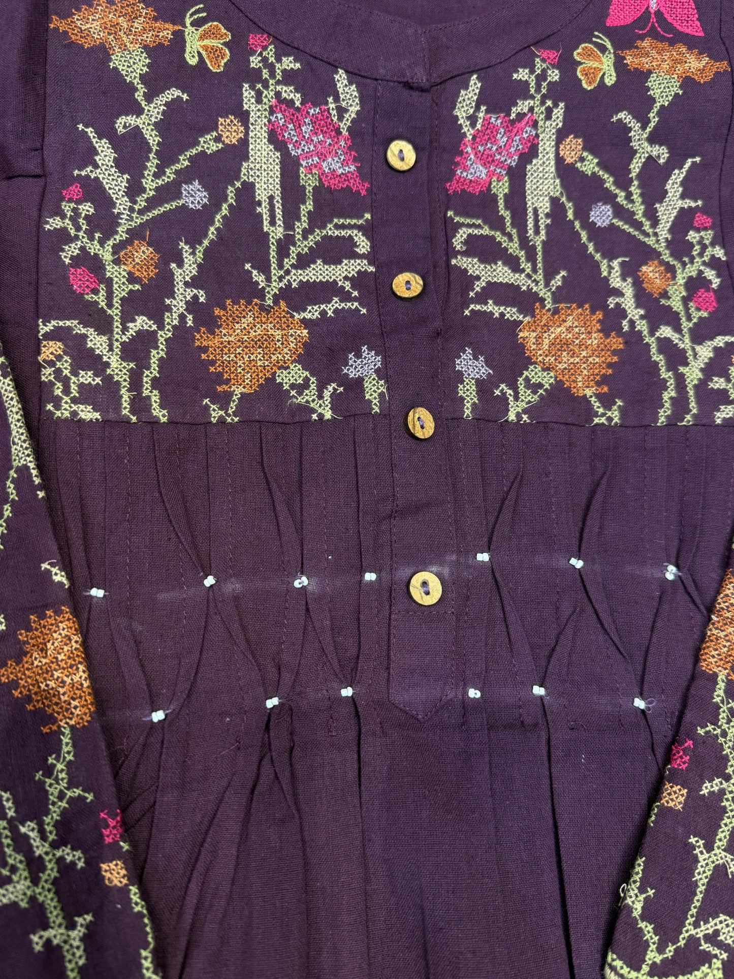 Crossstitch work Pure Cotton Kurti With Pant - HSC1157