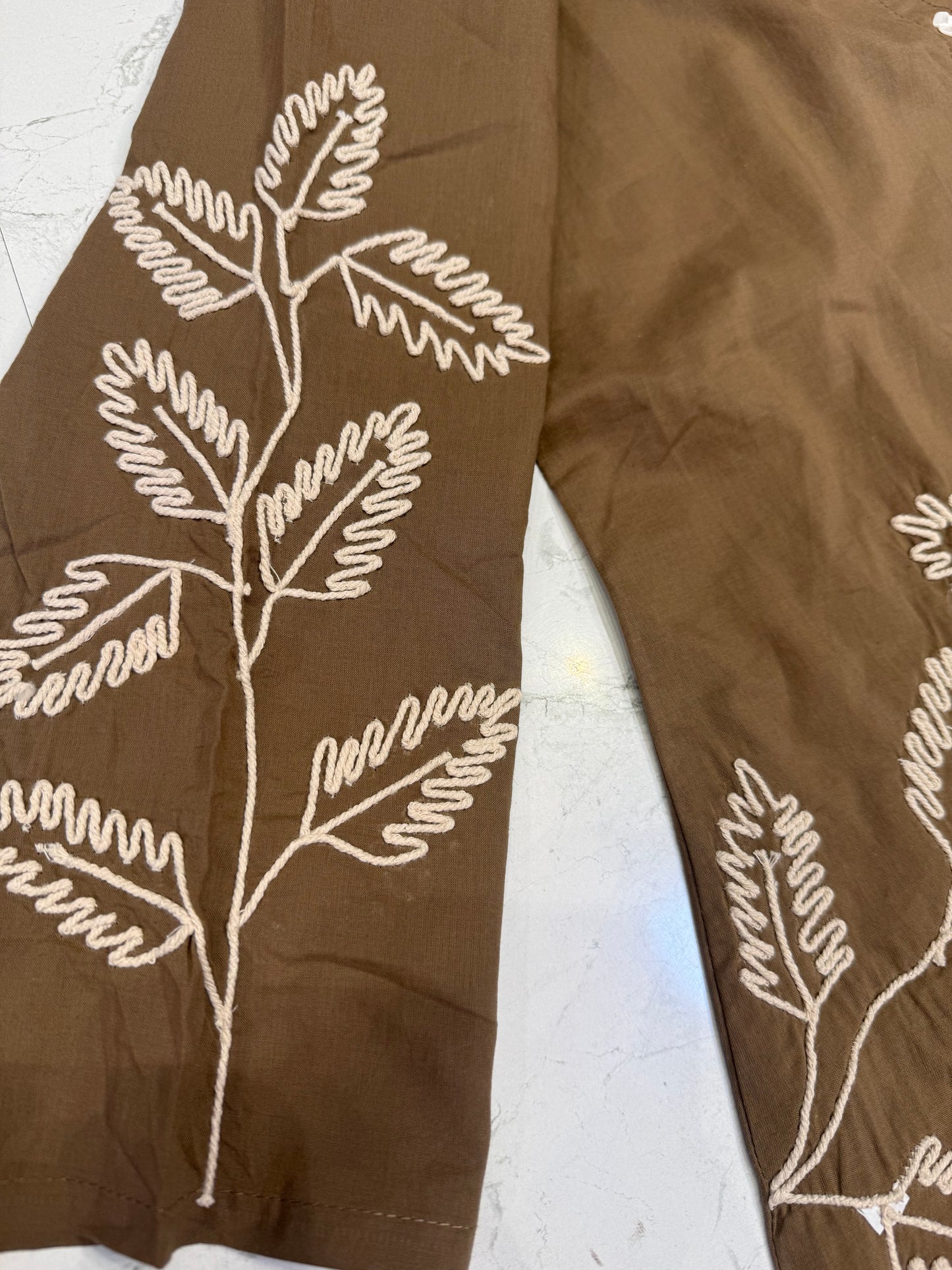 Tan Cotton Dori Embroidery Tunics