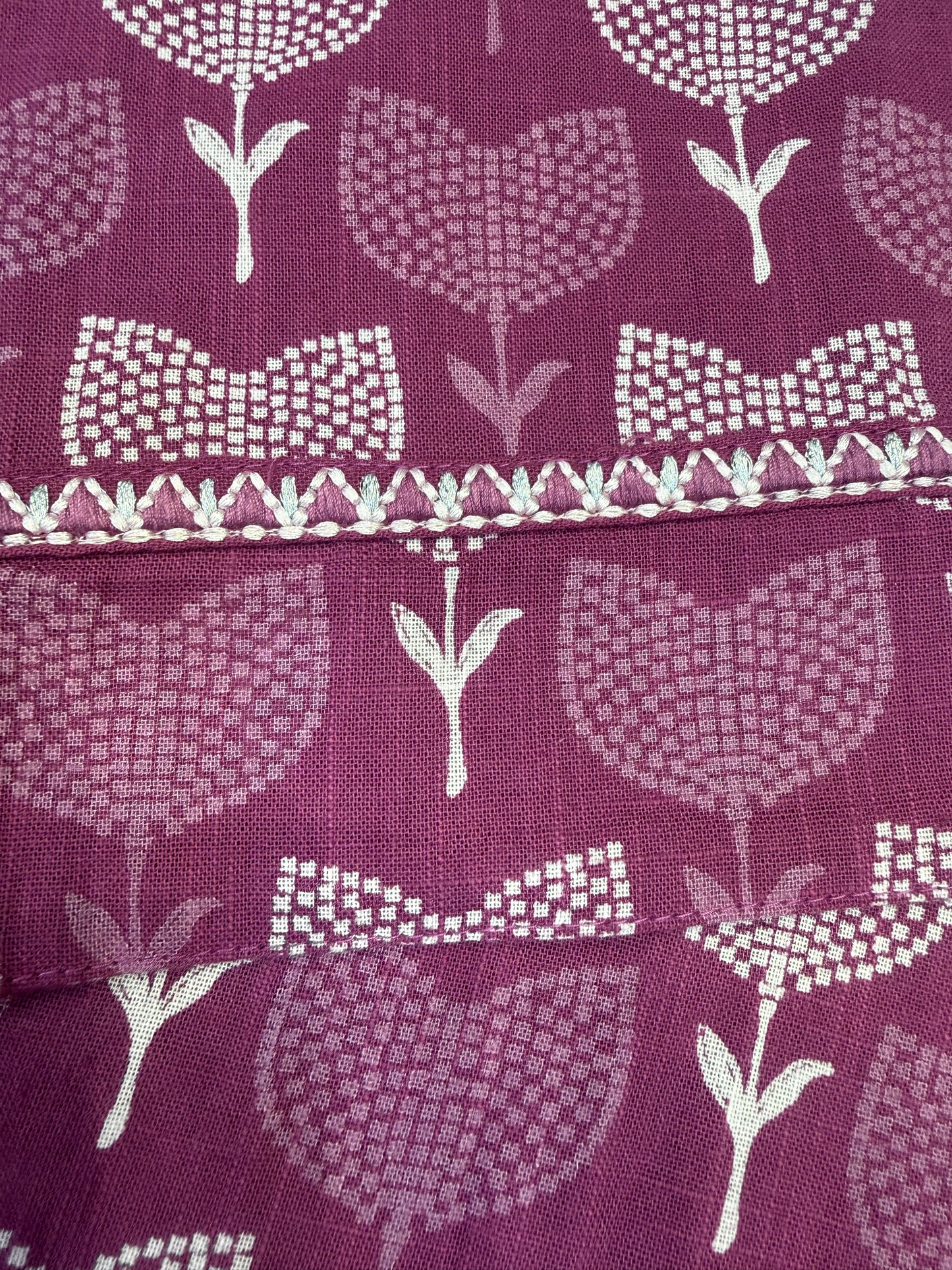 Lavender Printed Pure Cotton Kurti