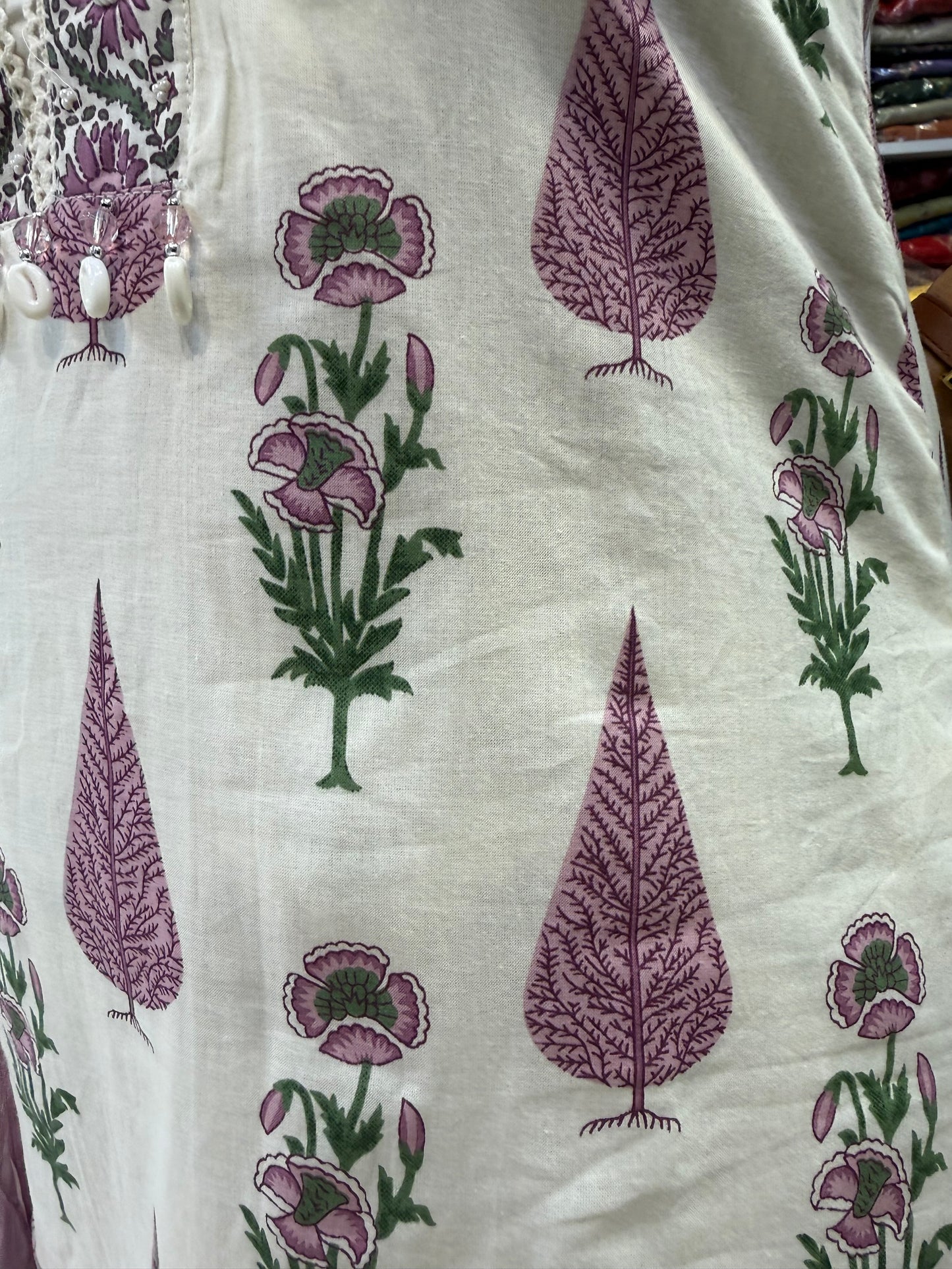 White Pure Cotton Kurti With Pant and Dupatta-HSC136