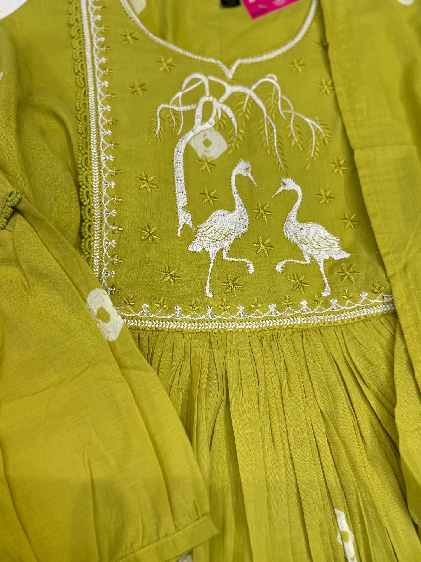 Pure Cotton Bandini Printed Kurti with Pant and Dupatta