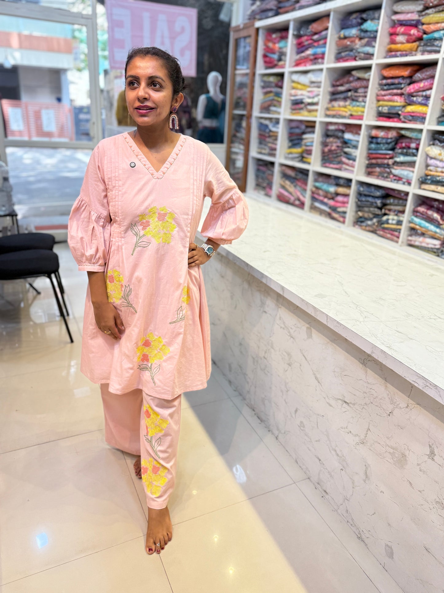 Baby Pink Cotton Co-ords