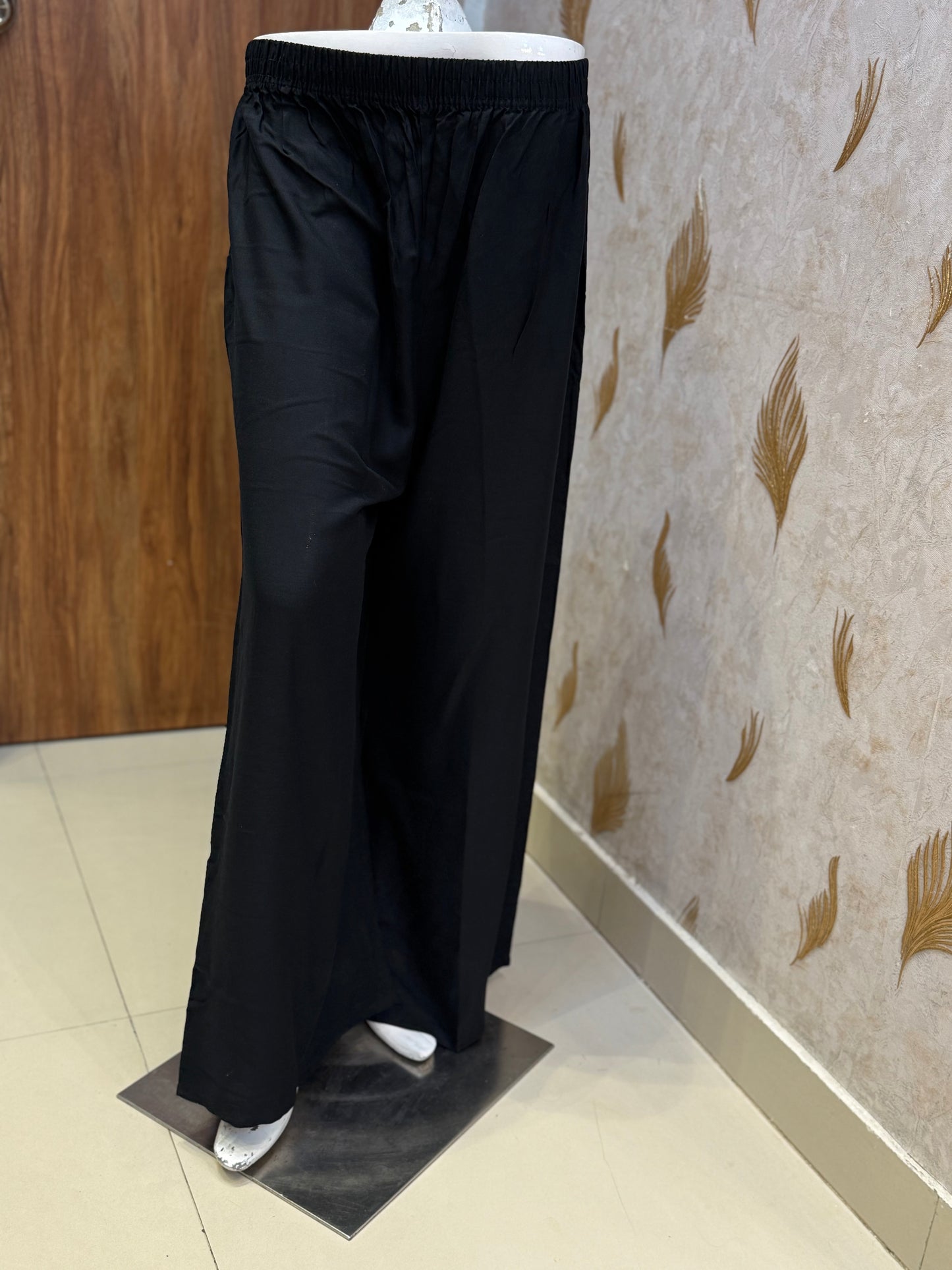 Black Premium Rayon Palazzo Pant