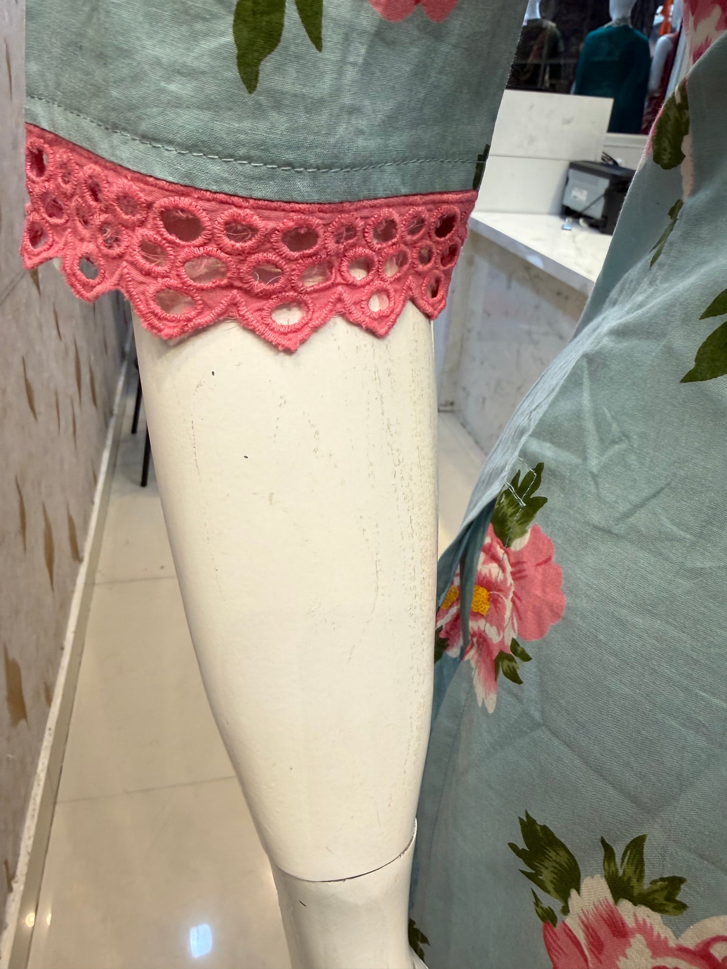 Floral Printed Pure Cotton Kurti With Pant and Dupatta-HSC123