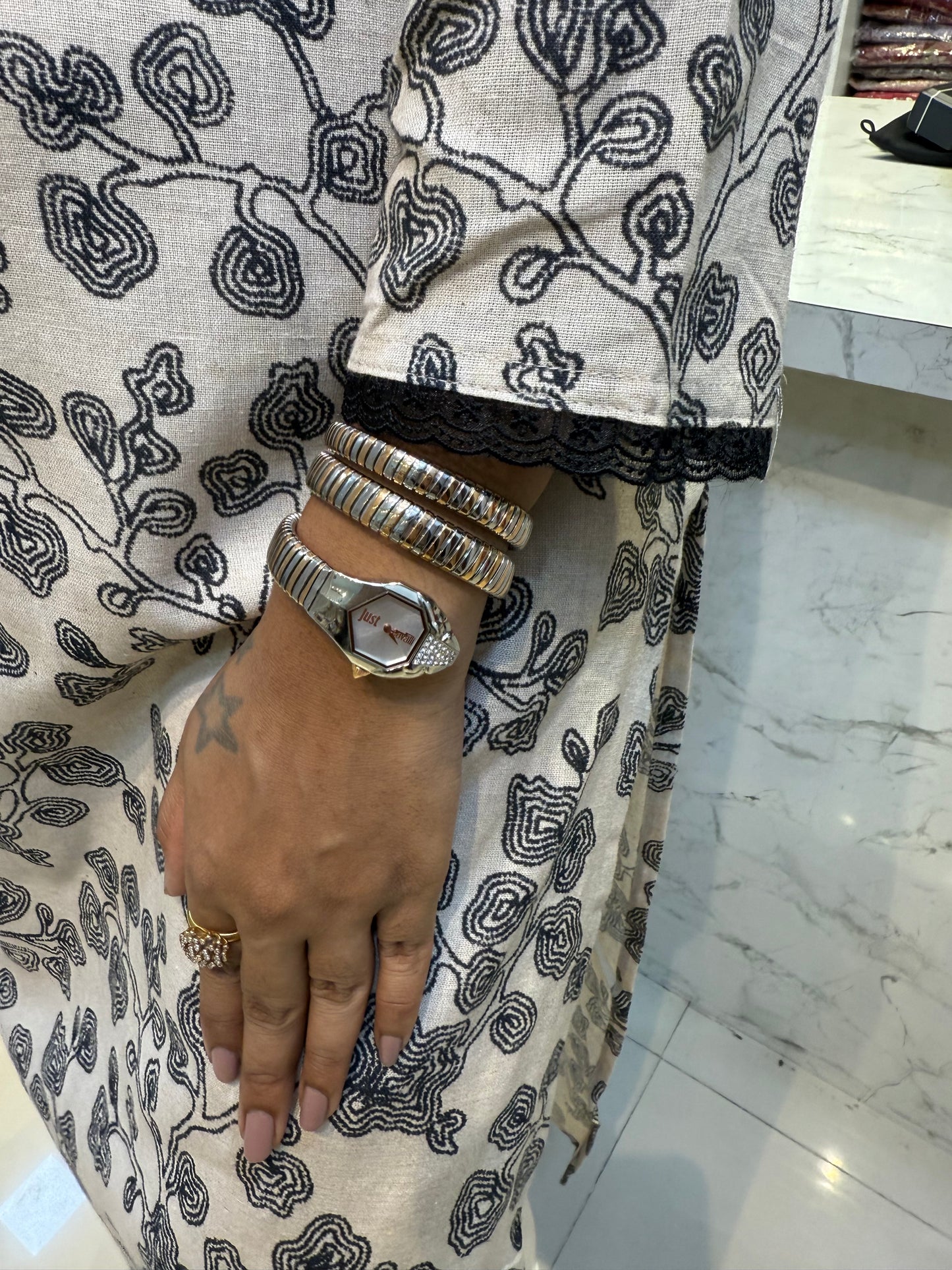 Half white Linen Co-ords set