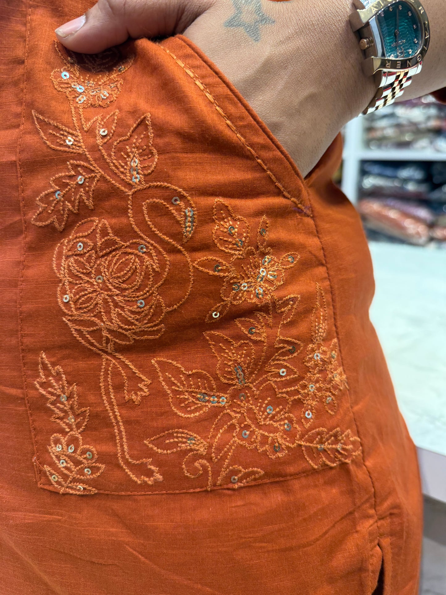 Rust Orange Cotton Co-ords Set