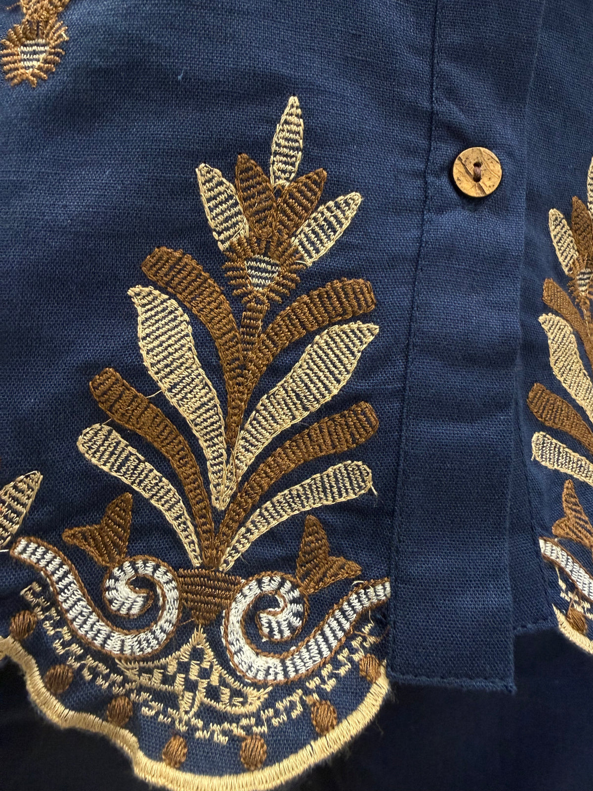 Scallop Cut Blue Embroidery Pure Cotton Co-ords Set -HSC1288