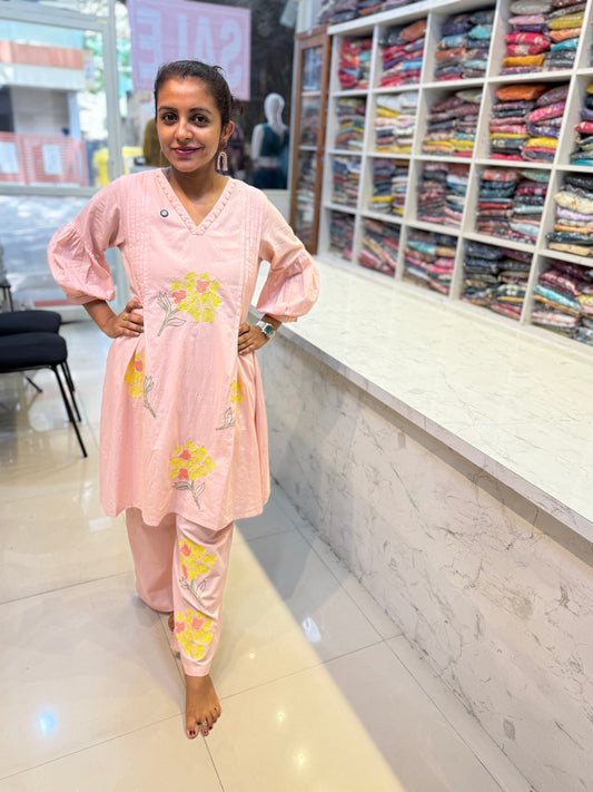 Baby Pink Cotton Co-ords