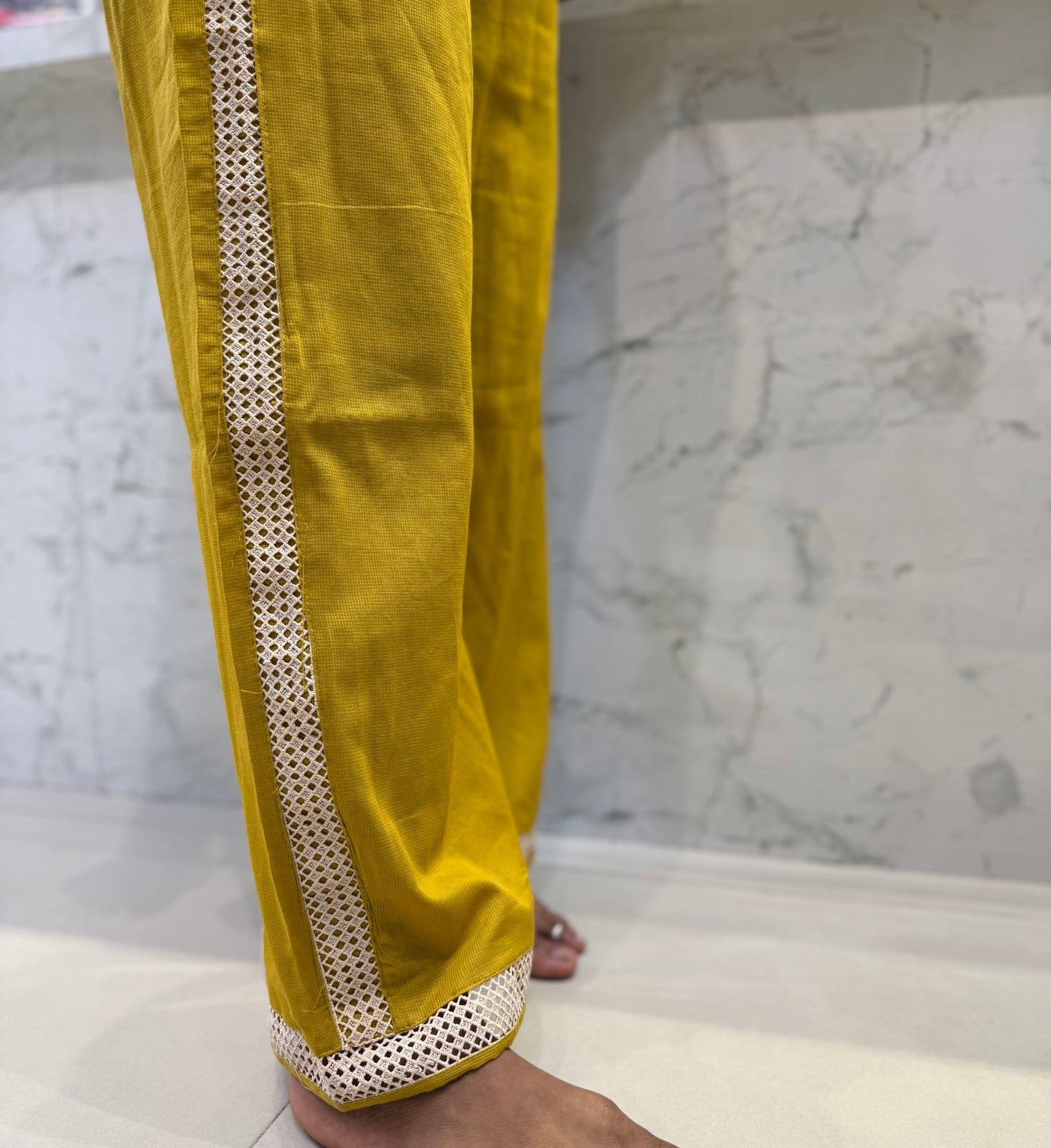 Mustard Embroidery Pure Cotton Co-ords set