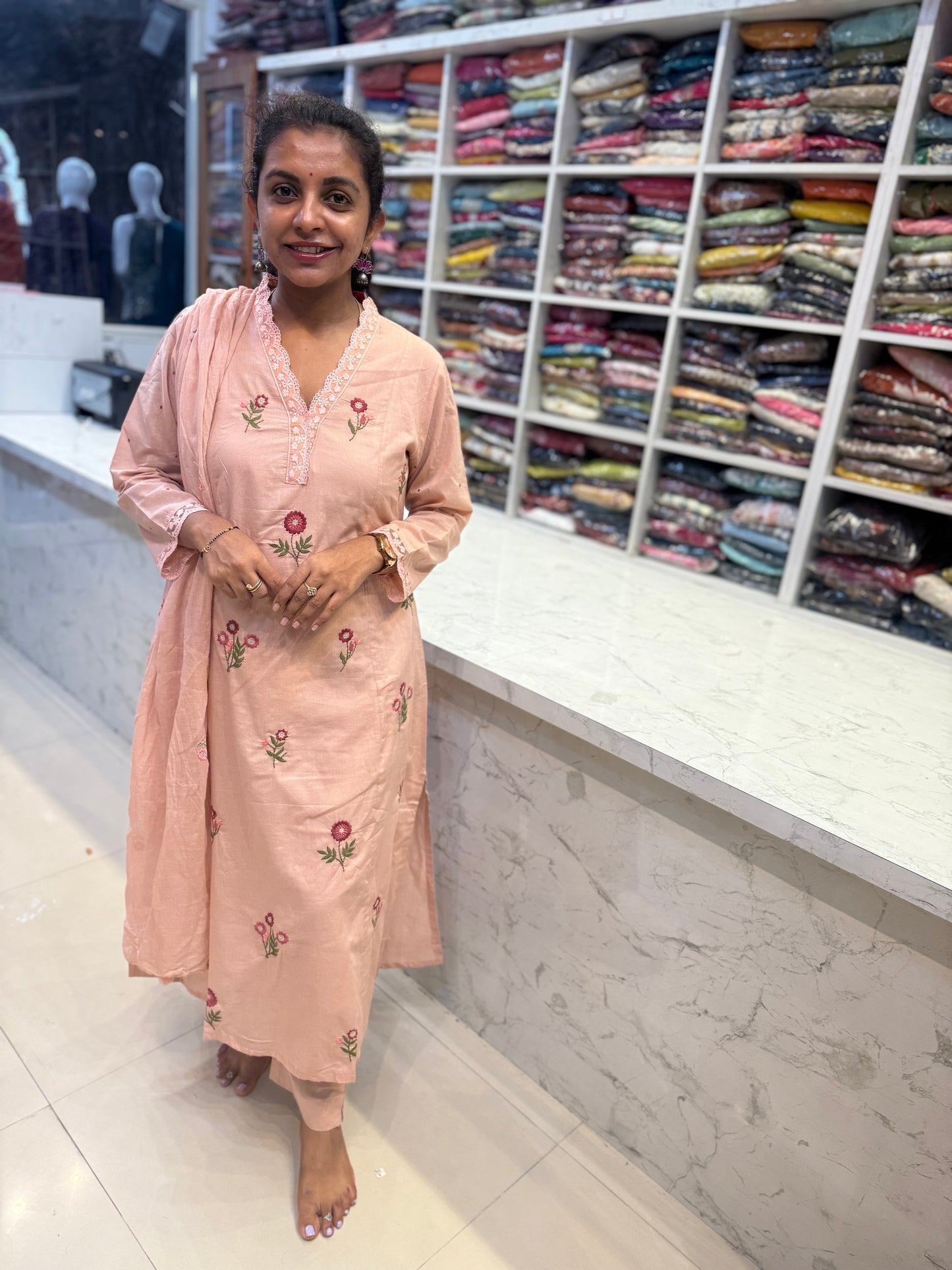 Peach Pure Mul Cotton