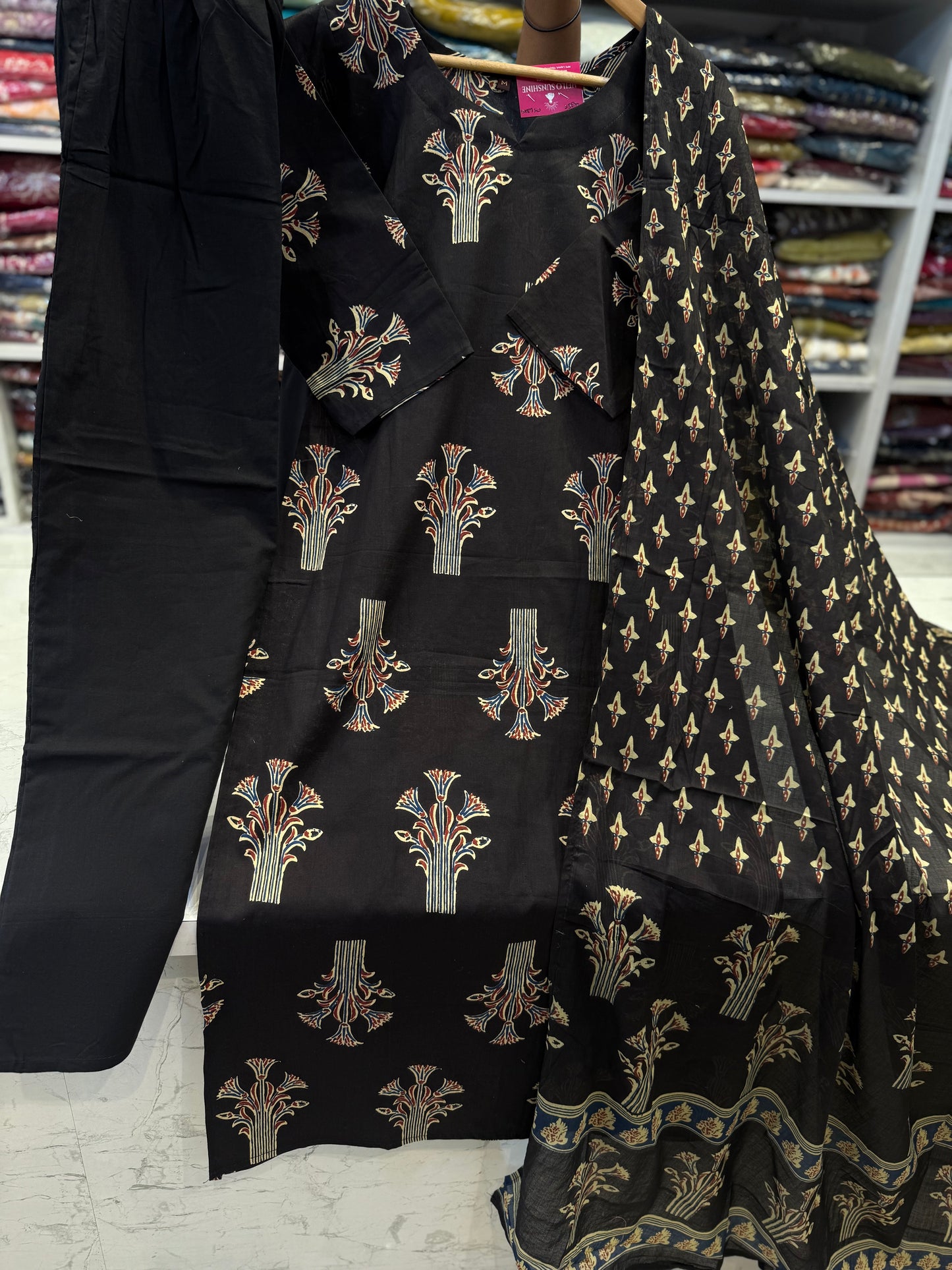 Printed Kurti With Pant and Dupatta-HSC16