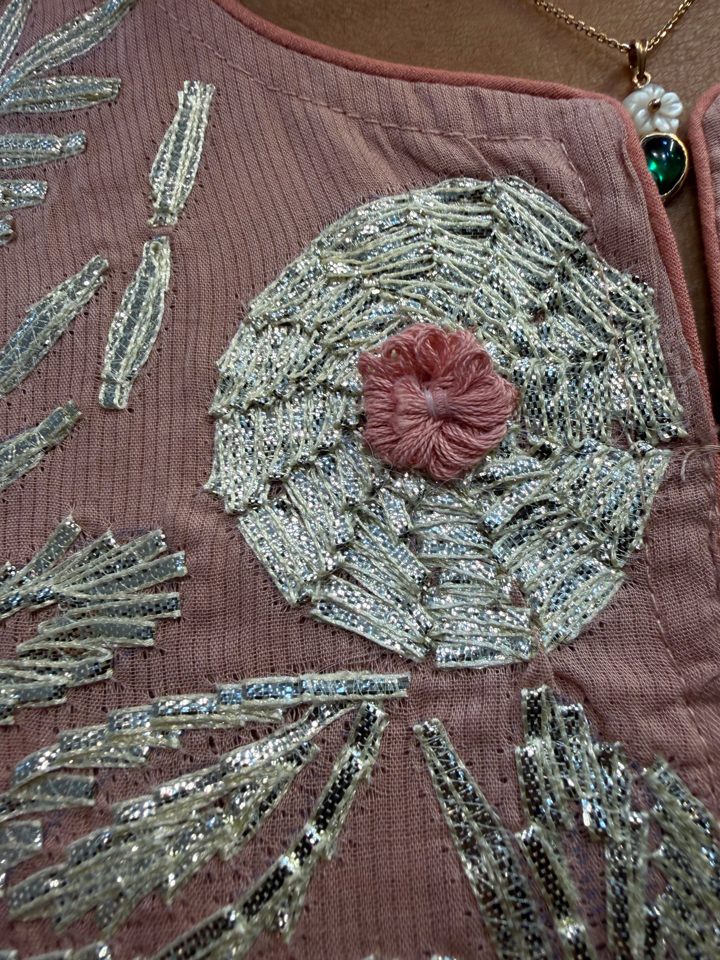 Dusty Peach Pure Mul Cotton Kurti With Pant and Dupatta