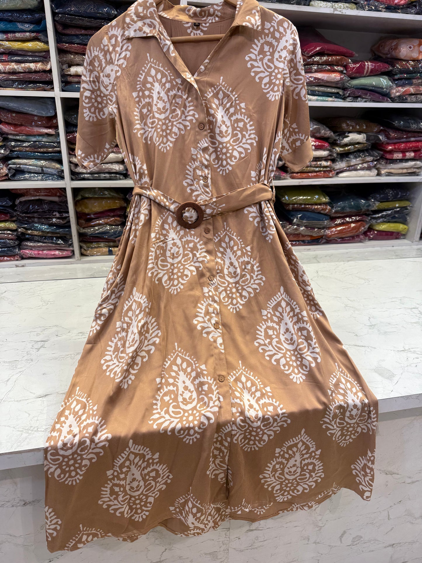 Gajji Silk A-line Maxi Dress With Pockets