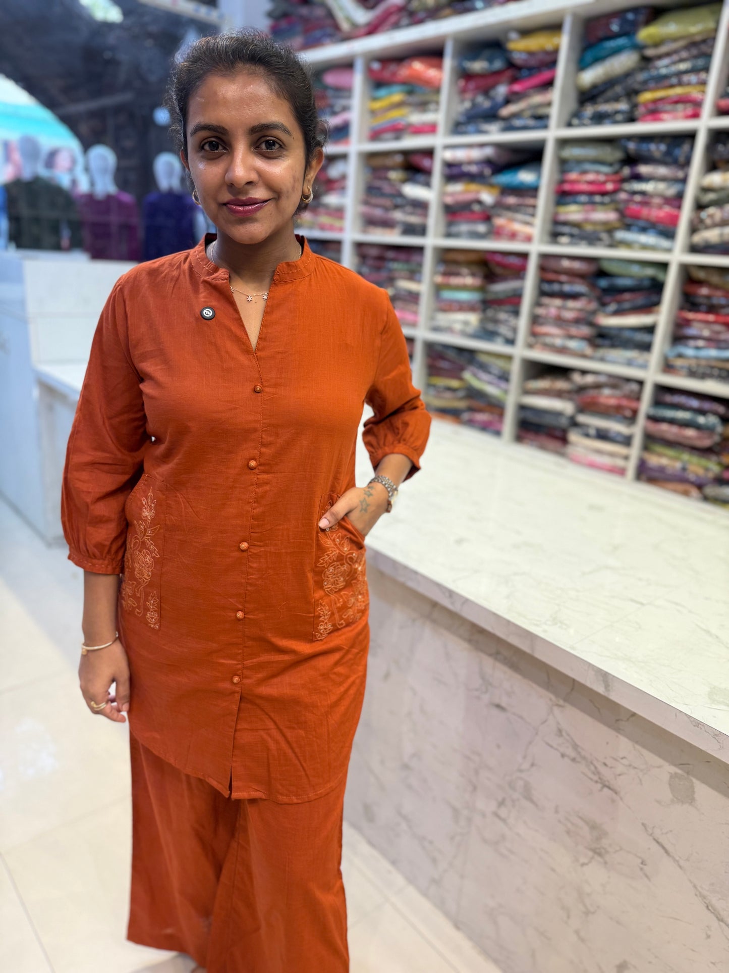 Rust Orange Cotton Co-ords Set