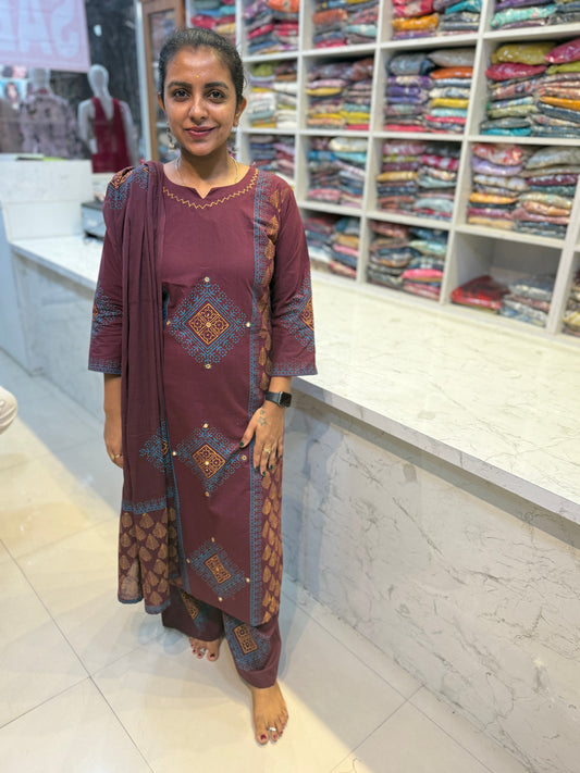 Block Print Pure Cotton Salwar Suit