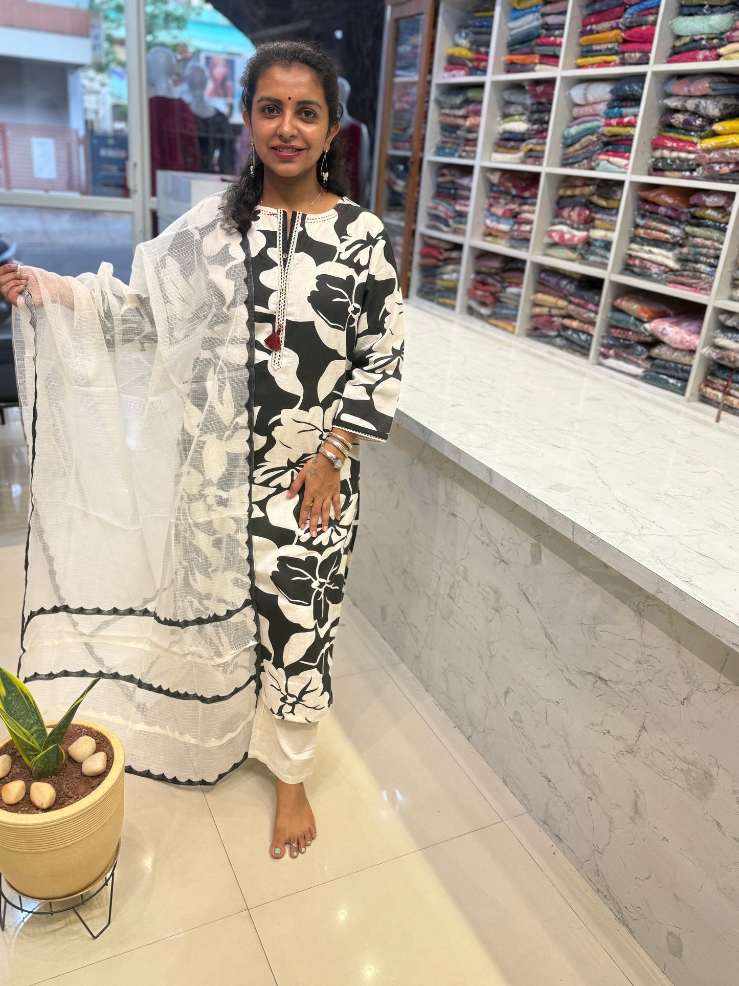 Pure Cotton Flex With Kota Doriya Dupatta